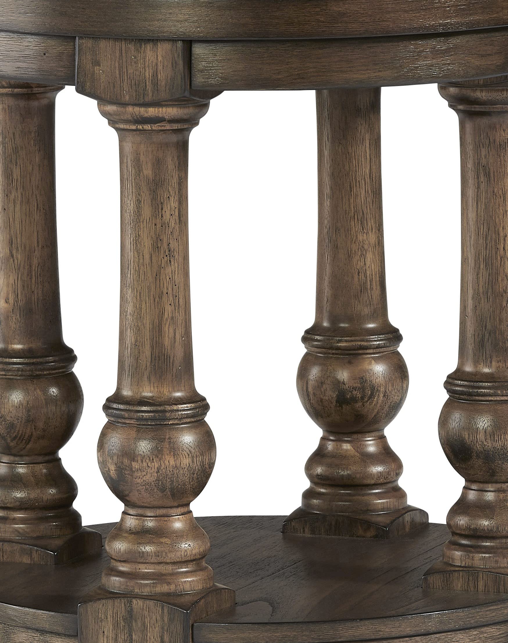 Progressive Wynton Round End Table in Cognac - Stylish Wooden Side Table for Living Room, Bedroom & Office - Perfect for Coffee, Books & Decor