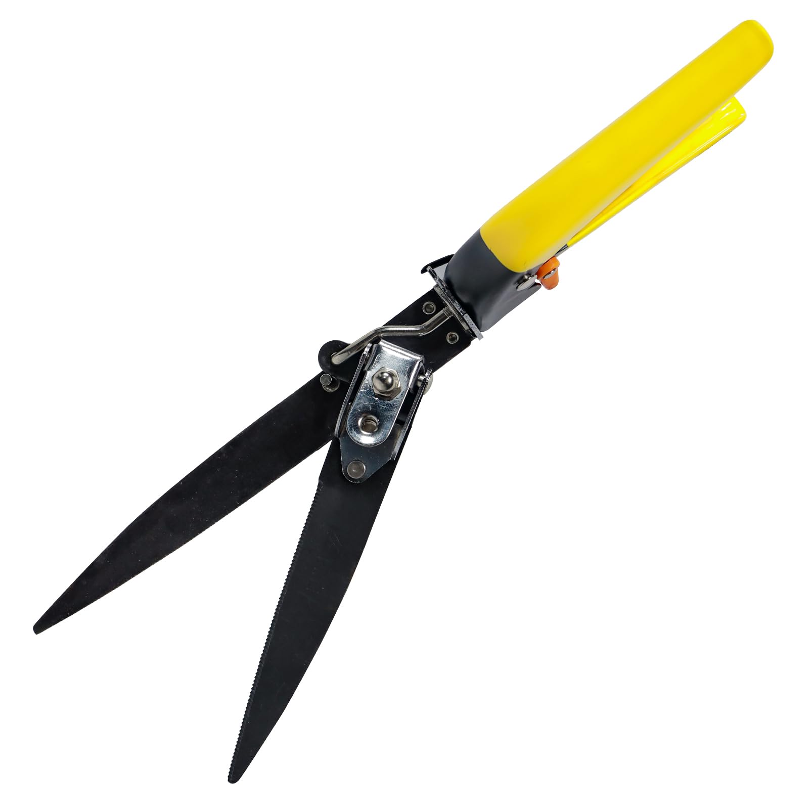 7.8'' Stainless Steel Grass Shears with 180° Swivel Blade - Ergonomic Handheld Lawn & Garden Scissors - Safety Lock Handle - Perfect for Trimming Edges, Shaping Hedges & Maintaining Pristine Yards