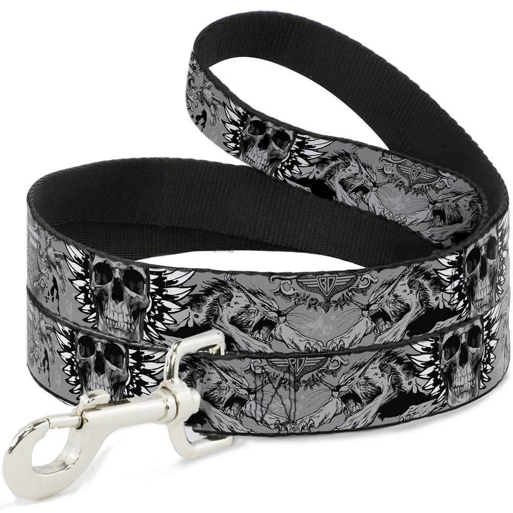 Buckle-Down Werewolves Pet Leash for Dogs - 6 Feet Long, 1.5 Inch Wide Heavy Duty Dog Leash with Secure Buckle - Perfect for Walking, Hiking, and Outdoor Adventures