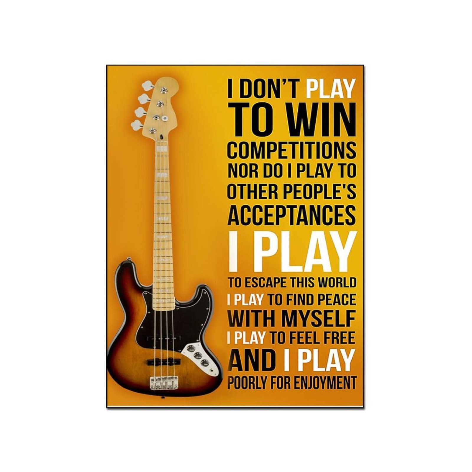 Guitar Music Posters for Room Aesthetic - Musical Instrument Wall Art for Bedroom, Living Room & Classroom Decor - Inspirational Abstract Art for Music Lovers (Set of 1) - Perfect for Home, Office & Studio Decoration