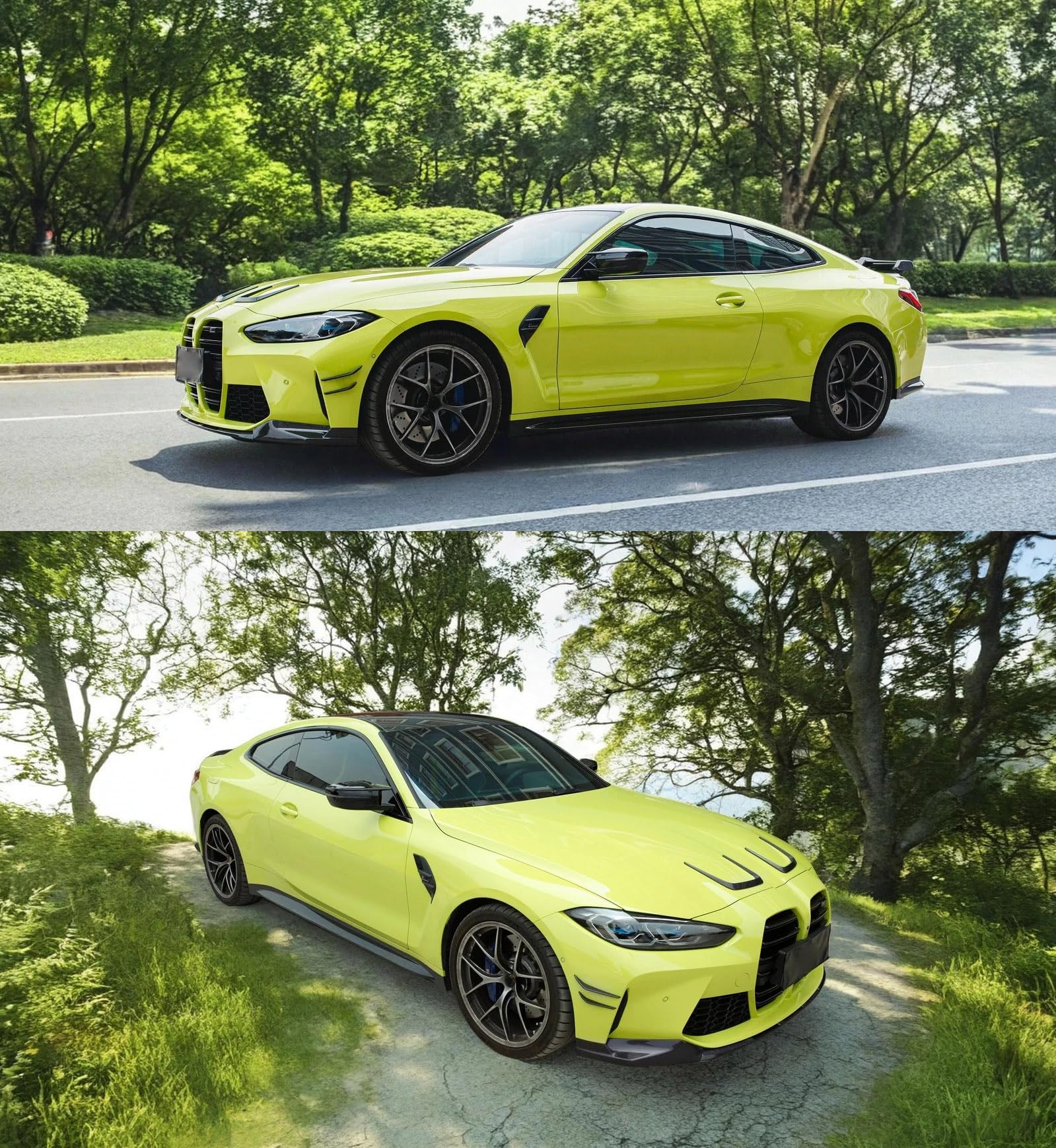 IKON MOTORSPORTS Dry Carbon Fiber Front Fender Side Vents for 2021-2023 BMW G80 M3 Sedan - 2PCS Air Wing Cover Trim OE Style Replacement - Enhance Aerodynamics & Sporty Look for Racing & Street Performance