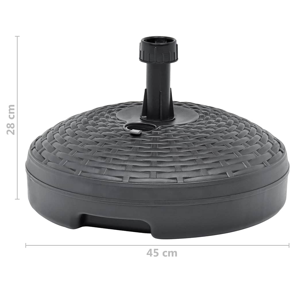 Heavy Duty Outdoor Umbrella Stand Base - 5.3 Gallon Sand/Water Filled Anthracite Plastic Market Umbrella Holder for Patio, Deck, Garden, Pool & Lawn (Fast Shipping) - Perfect for Outdoor Dining, Lounging & Shade Protection