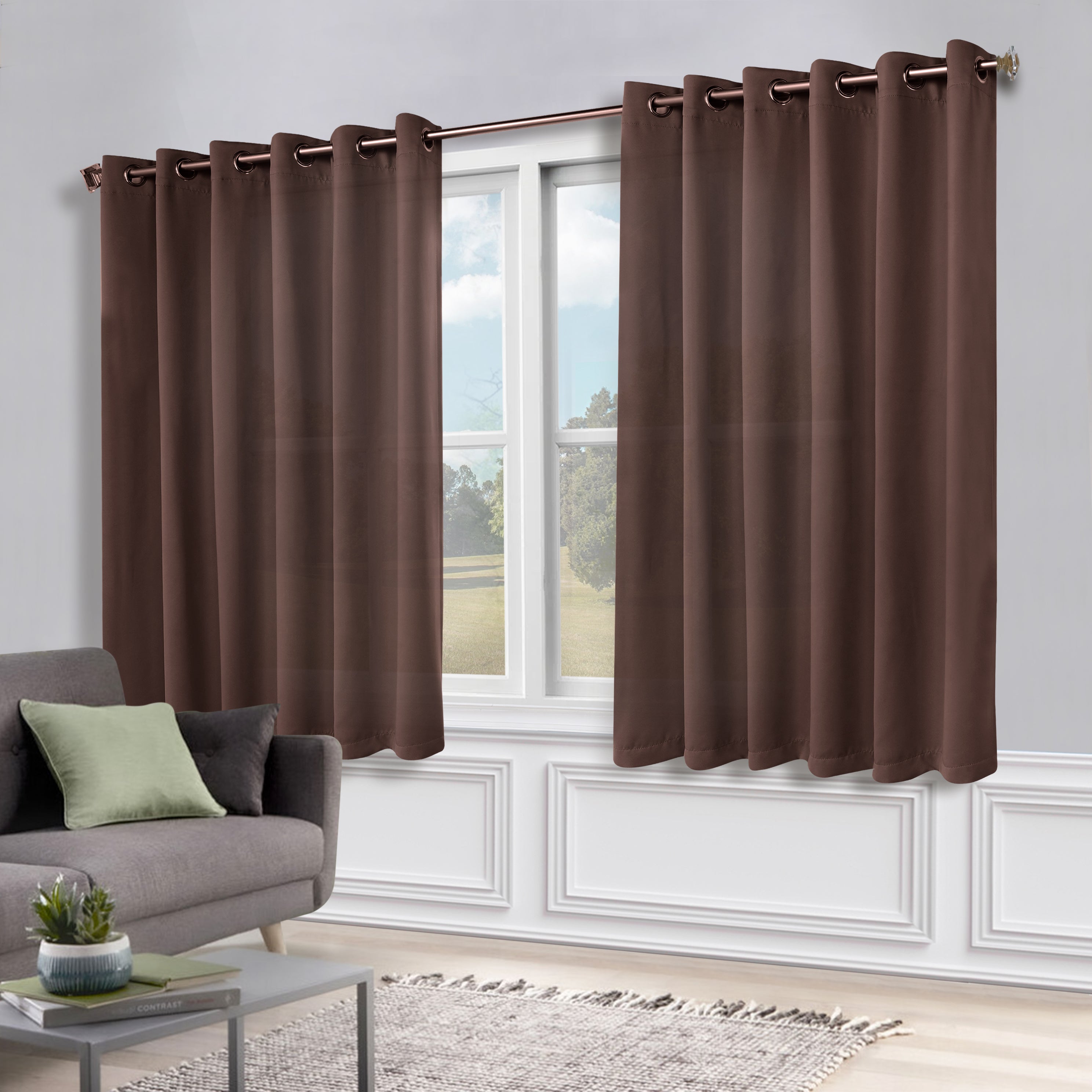Machine Washable Blackout Curtains Set of 2 - Solid Color Room Darkening Window Treatments for Bedroom & Nursery - Blocks Light & Noise for Better Sleep