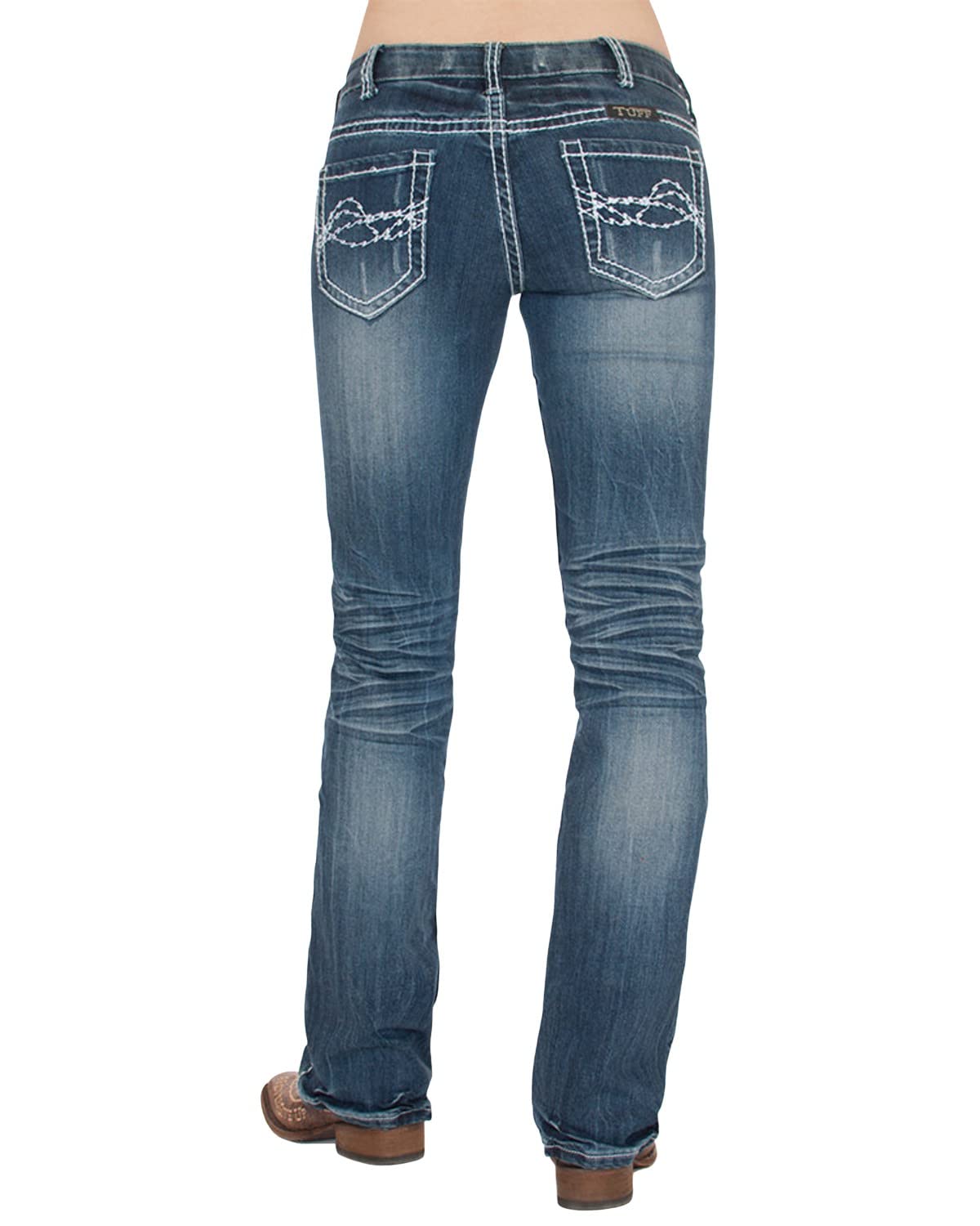 Cowgirl Tuff Women's Bootcut Jeans - Stylish Distressed Denim Pants for Western Fashion | Perfect for Rodeo, Country Concerts & Everyday Wear