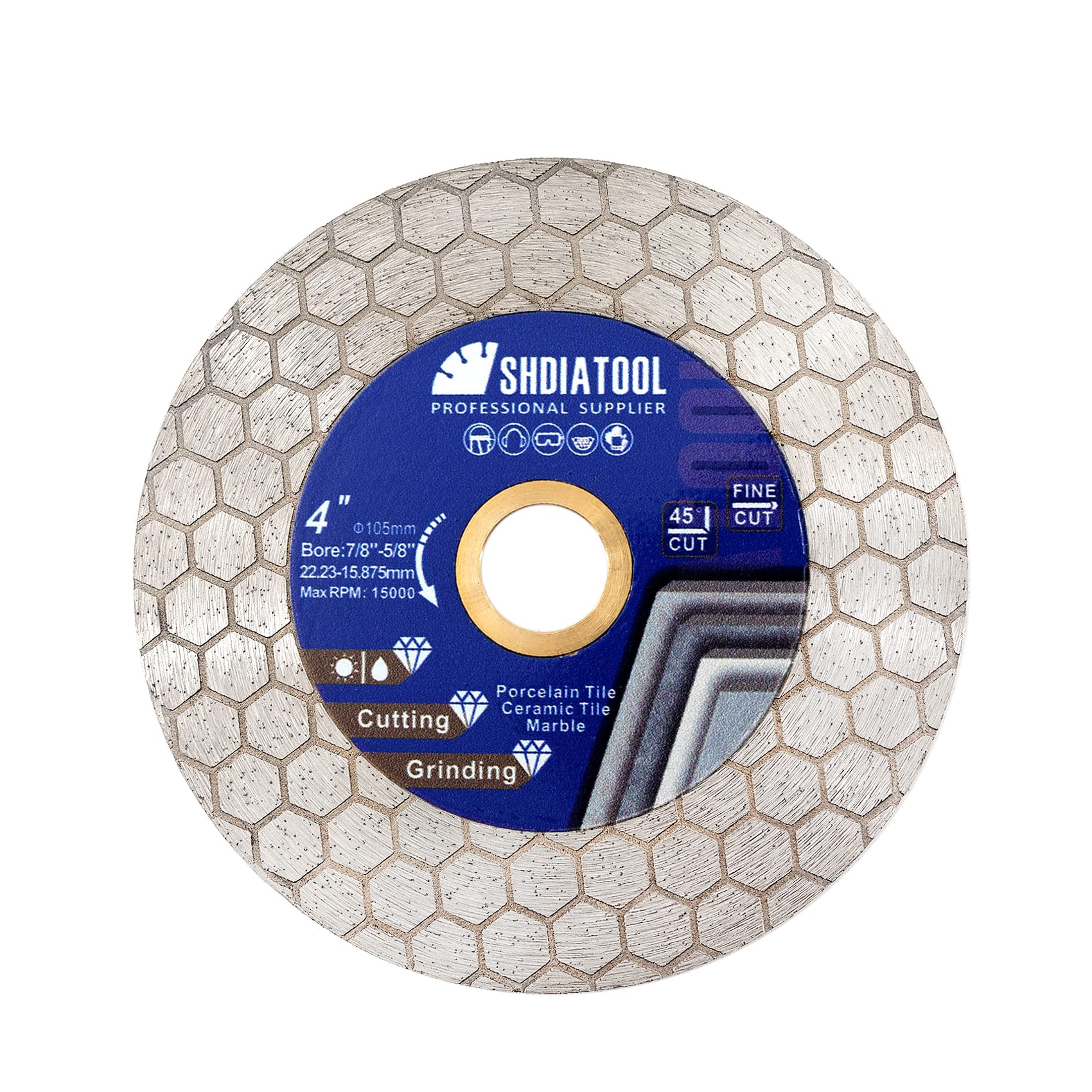 4-inch Diamond Saw Blade for Wet Cutting Tile, Ceramic, Porcelain, Granite & Marble - 105mm Angle Grinder Disc - Perfect for DIY Home Renovation, Bathroom Remodeling & Stone Fabrication