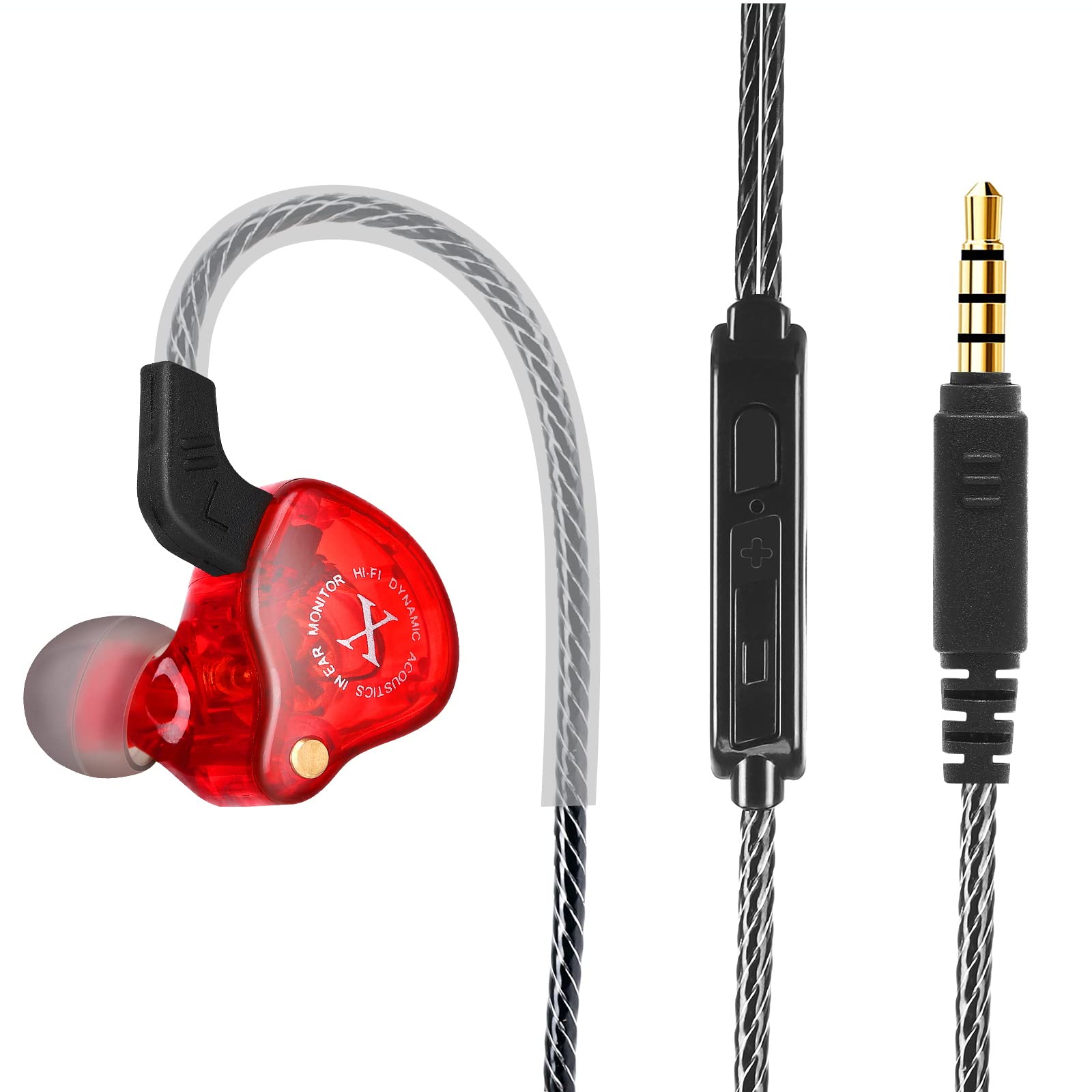 UrbanX iX2 Pro Hybrid Dual Driver In-Ear Earphones with Mic - Tangle-Free Cable, High-Fidelity Sound for Musicians & Audiophiles - Perfect for Studio Recording, Live Performances & Daily Commuting