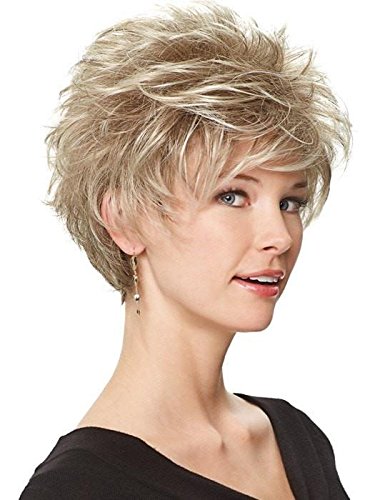 Gabor Wigs Short Textured Layers Spiky Cap Wig - Perk Avg Cap Style in Almond Mist Color (G14+) | Lightweight Capless Design with Wide Stretch & Thinner Lace | Perfect for Daily Wear, Cosplay & Hair Loss Solutions