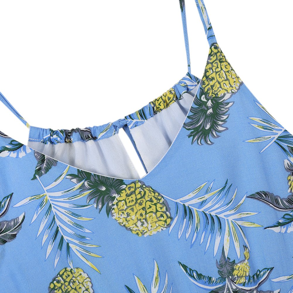 Women's Floral Maxi Dress with V-Neck and Adjustable Straps - Lightweight Summer Beach Dress for Vacation, Pool Party, and Casual Outings