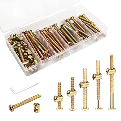 Baby Crib Screws Kit - 16pcs M6 Hex Bolts & Nuts for Delta/Graco Cribs - Bed Frame Repair & Assembly