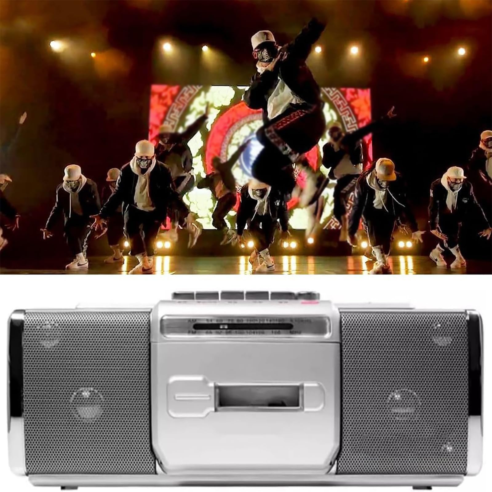 HYYKEJI Portable Cassette Player Boombox with AM/FM Radio, Stereo Sound & Built-in DSP Chip | Supports Tape Playback & Features Powerful Dual Speakers | Perfect for Home Use, Retro Music Lovers & Unique Gift Ideas