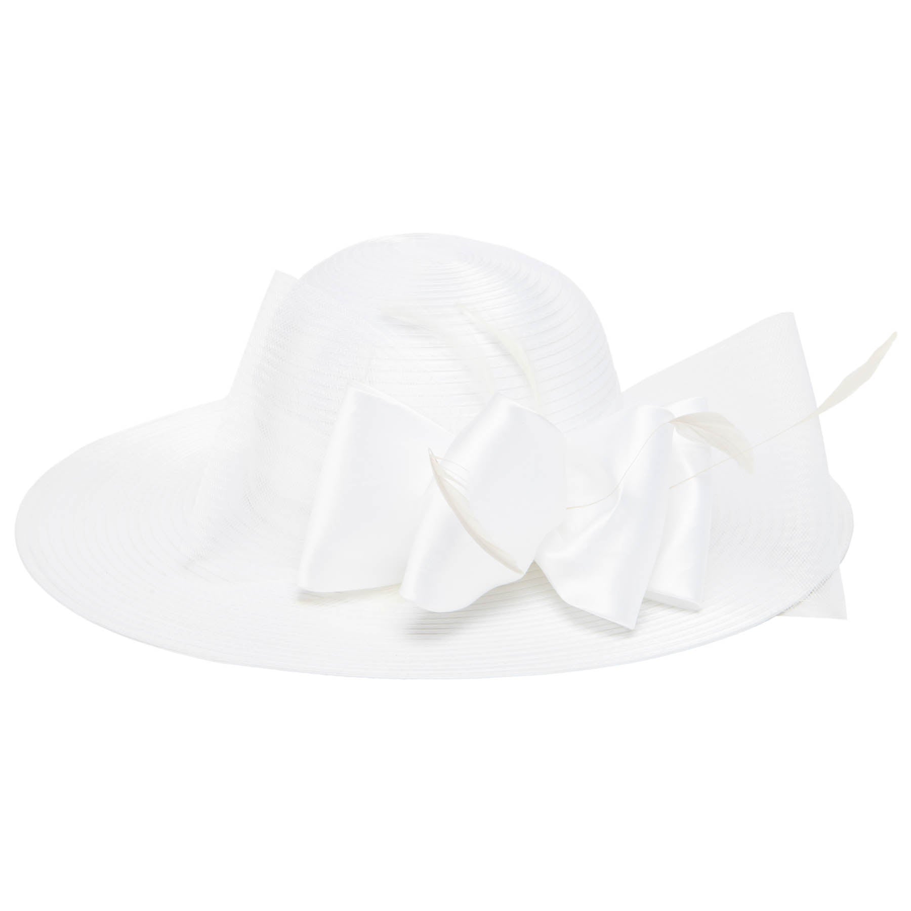 Elegant Women's Round Crown Organza Bow Dress Hat - Perfect for Weddings, Tea Parties & Special Occasions