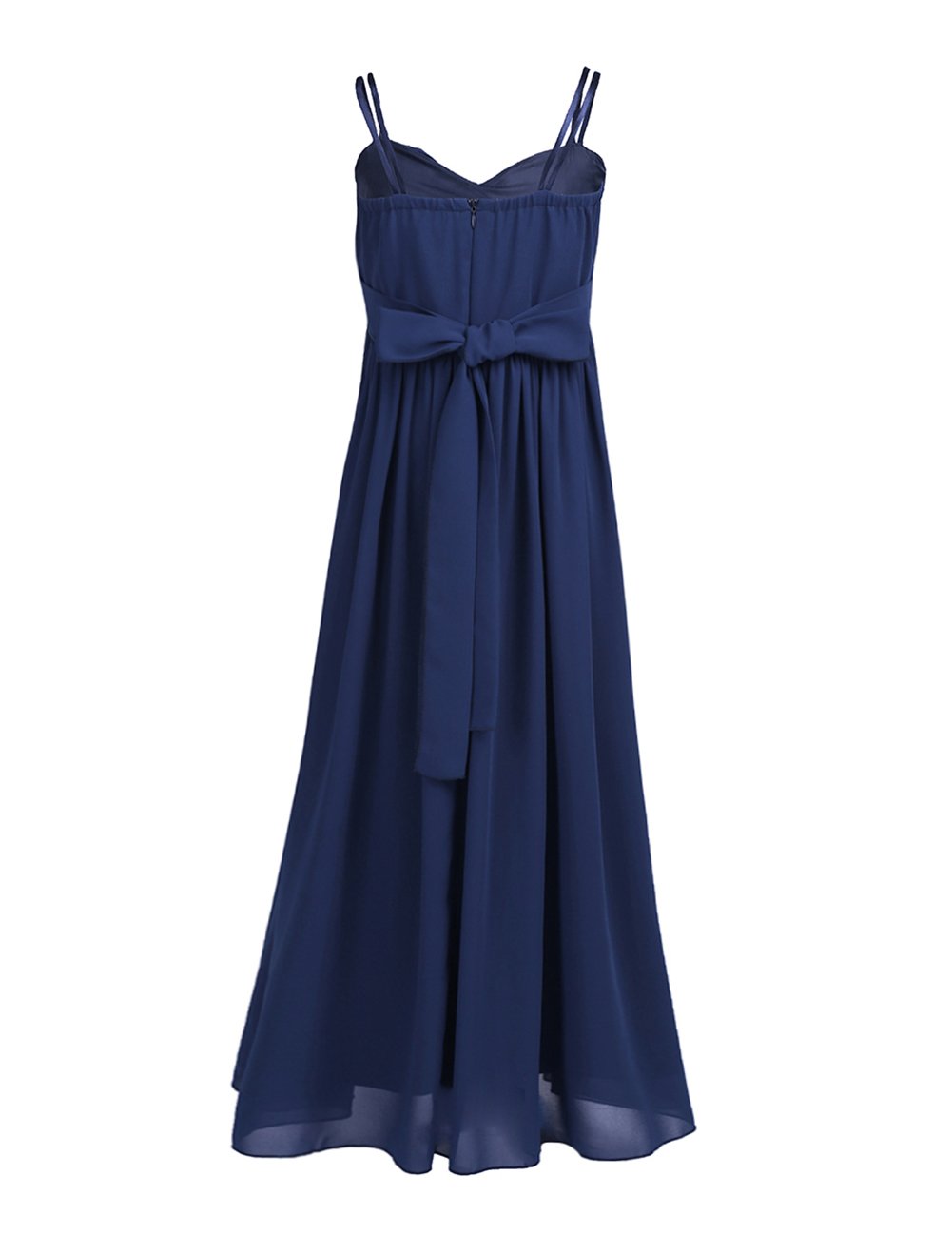 ACSUSS Girls Spaghetti Straps Sweetheart Rhinestone Wedding Pageant Bridesmaid Flower Dress - Formal Long Gown for Prom, Quinceañera & Special Occasions