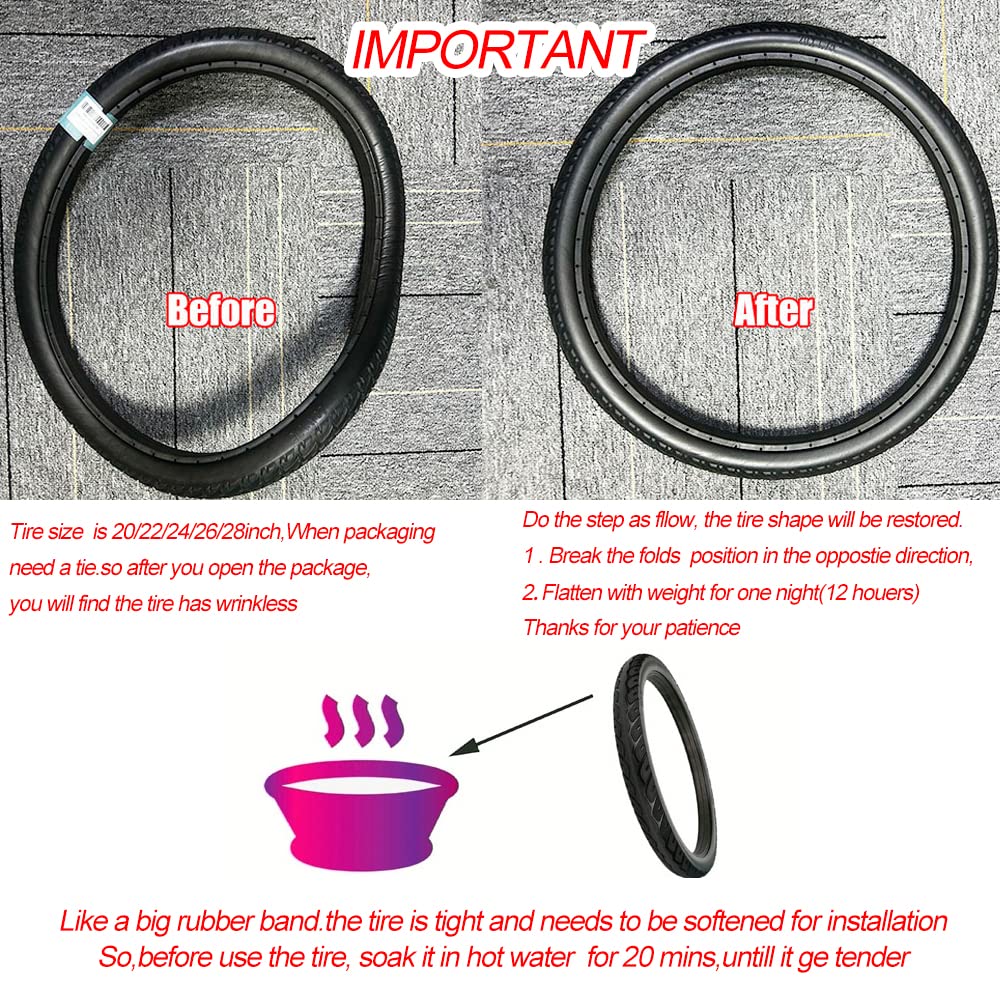 20x1.75 Inch Solid Bike Tires - 20