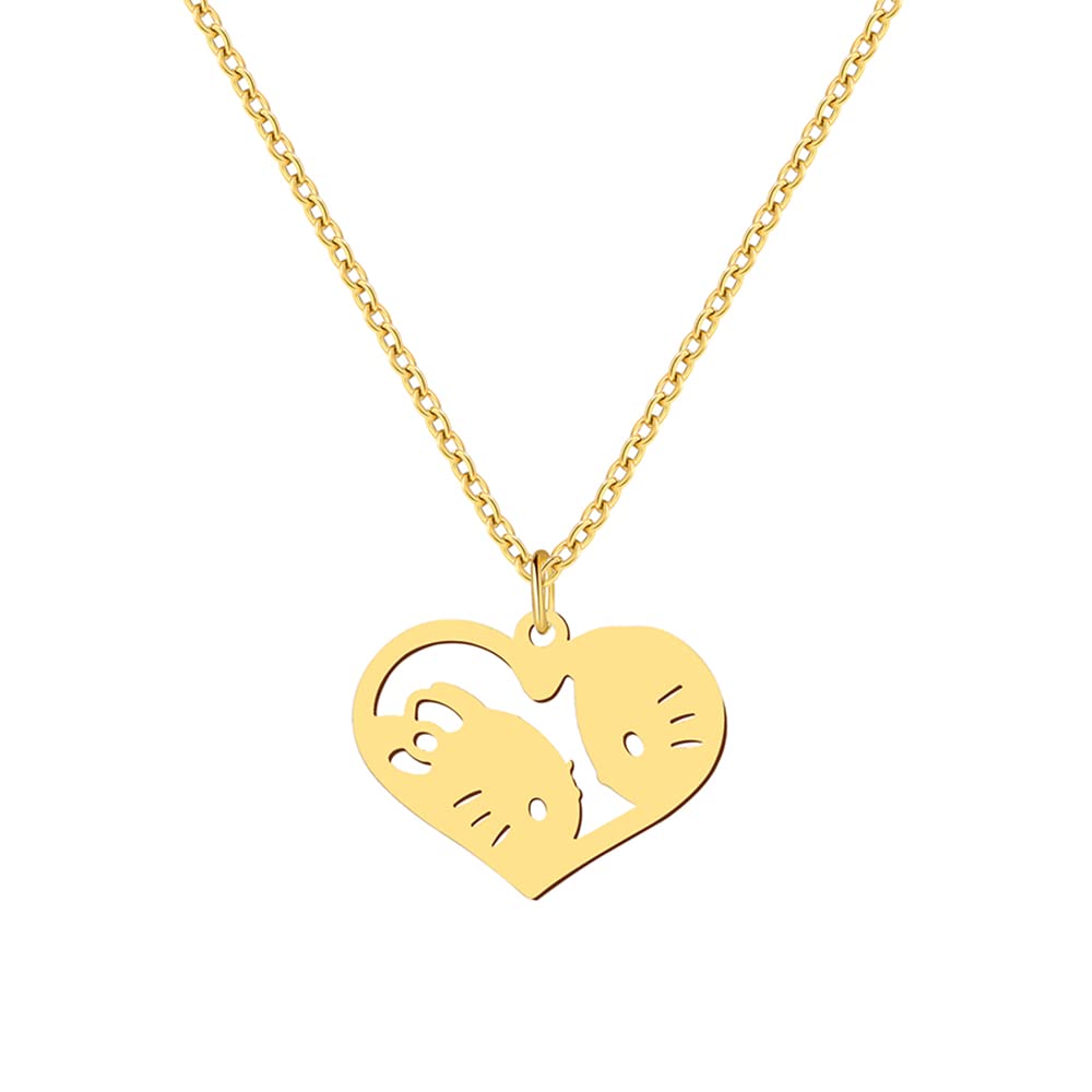 Stylish Cat Moon Pendant Necklace for Women & Teen Girls - Elegant Cat Jewelry Gift for Birthday, Christmas, Valentine's Day - Perfect for Casual Wear, Date Nights & Friendship Gifts (Style 951B)