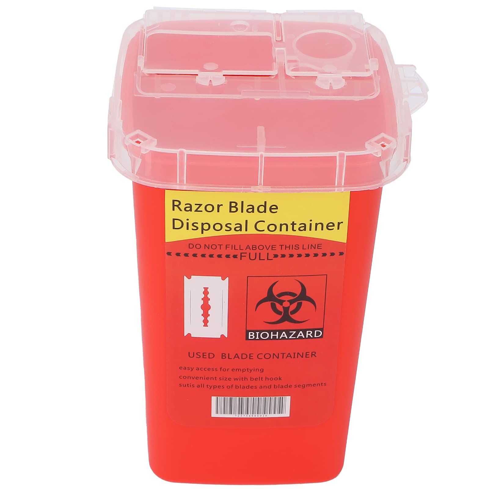Ubersweet® Non-Toxic Needle Disposal Container Box - Safe Sharps Disposal for Beauty Salon, Hair Salon & Tattoo Studio - Red | Professional Medical Waste Solution for Acupuncture, Piercing & Cosmetic Procedures