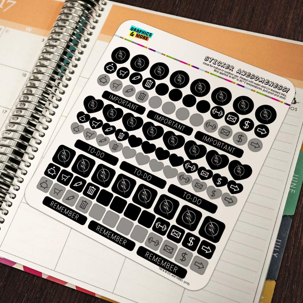 The Flash TV Series Zoom Logo Planner Calendar Stickers - Scrapbooking, Journaling, DIY Craft Supplies for Fans & Collectors - Perfect for Bullet Journals, Planners, and Gift Giving