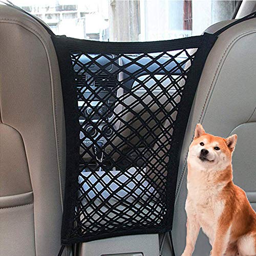 Universal Car Dog Barrier - Heavy Duty Pet Mesh Net & Storage Organizer for Back Seat, Tear Resistant Dog Divider Fence for SUVs, Vans, Trucks | Easy Installation Travel Safety Solution for Pets