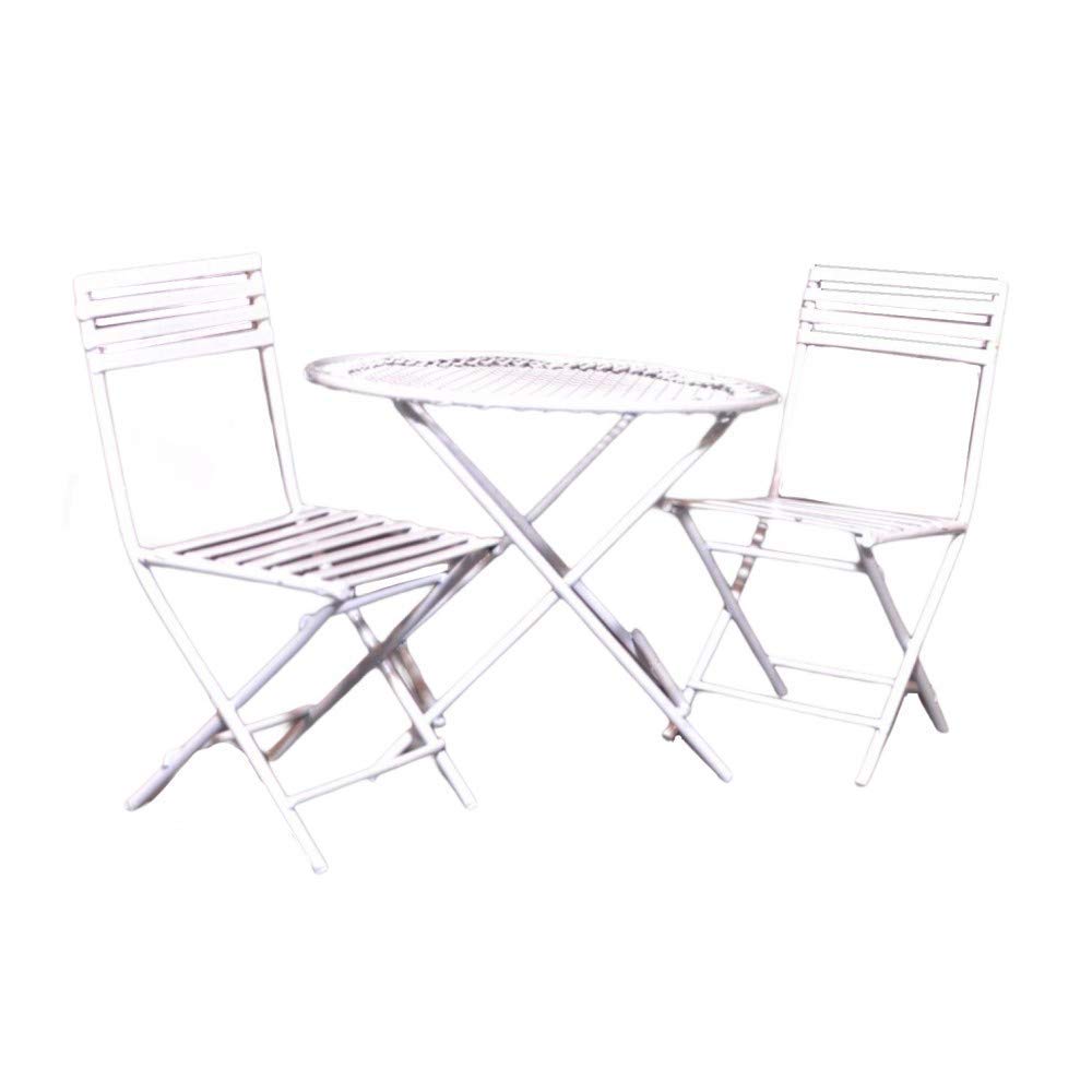 Melody Jane Dollhouse White Wire Patio Set - 1:12 Scale Miniature Garden Furniture with Table & 2 Chairs - Perfect for Dollhouse Decor, Model Displays & Miniature Collectors
