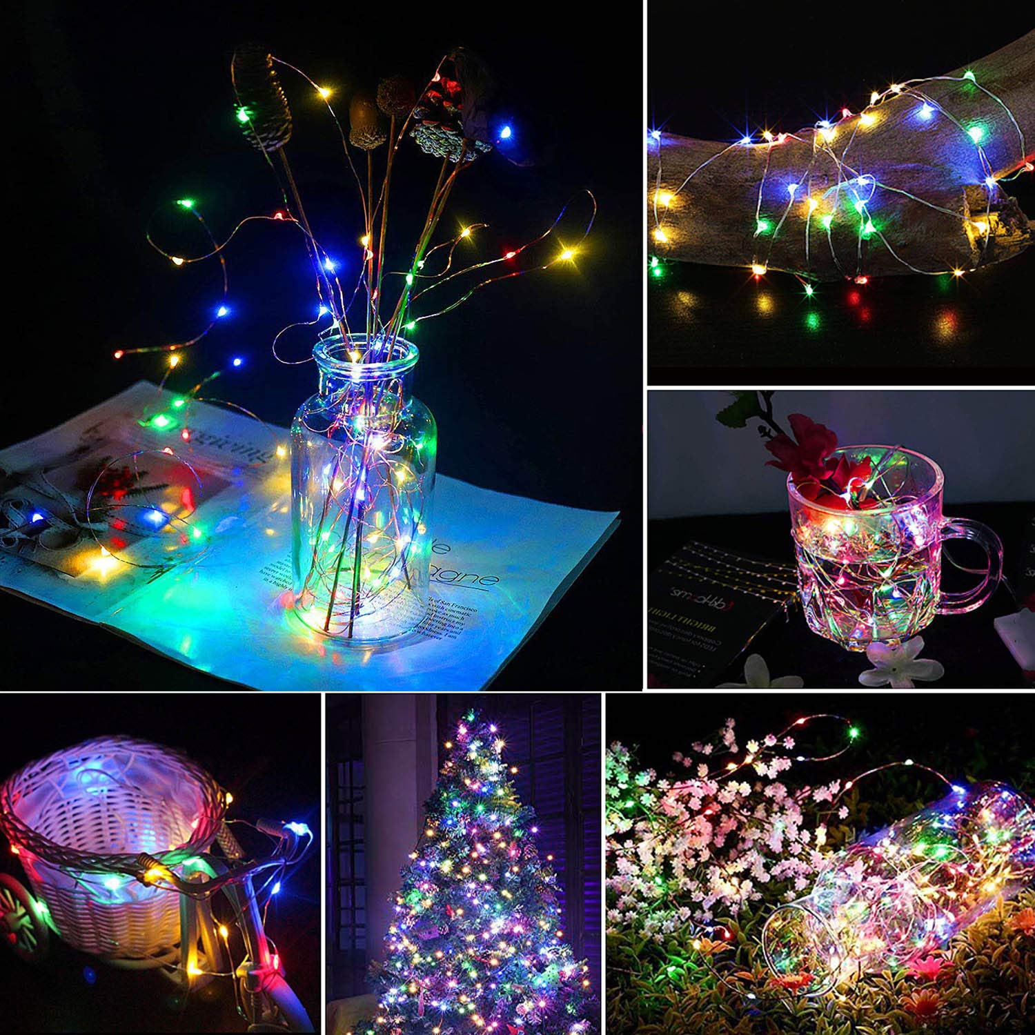 2 Pack 200 LED Solar Fairy Lights Outdoor Waterproof - 8 Lighting Modes Copper Wire String Lights for Garden, Patio, Yard, Christmas Decorations | Perfect for Parties, Weddings & Backyard Lighting