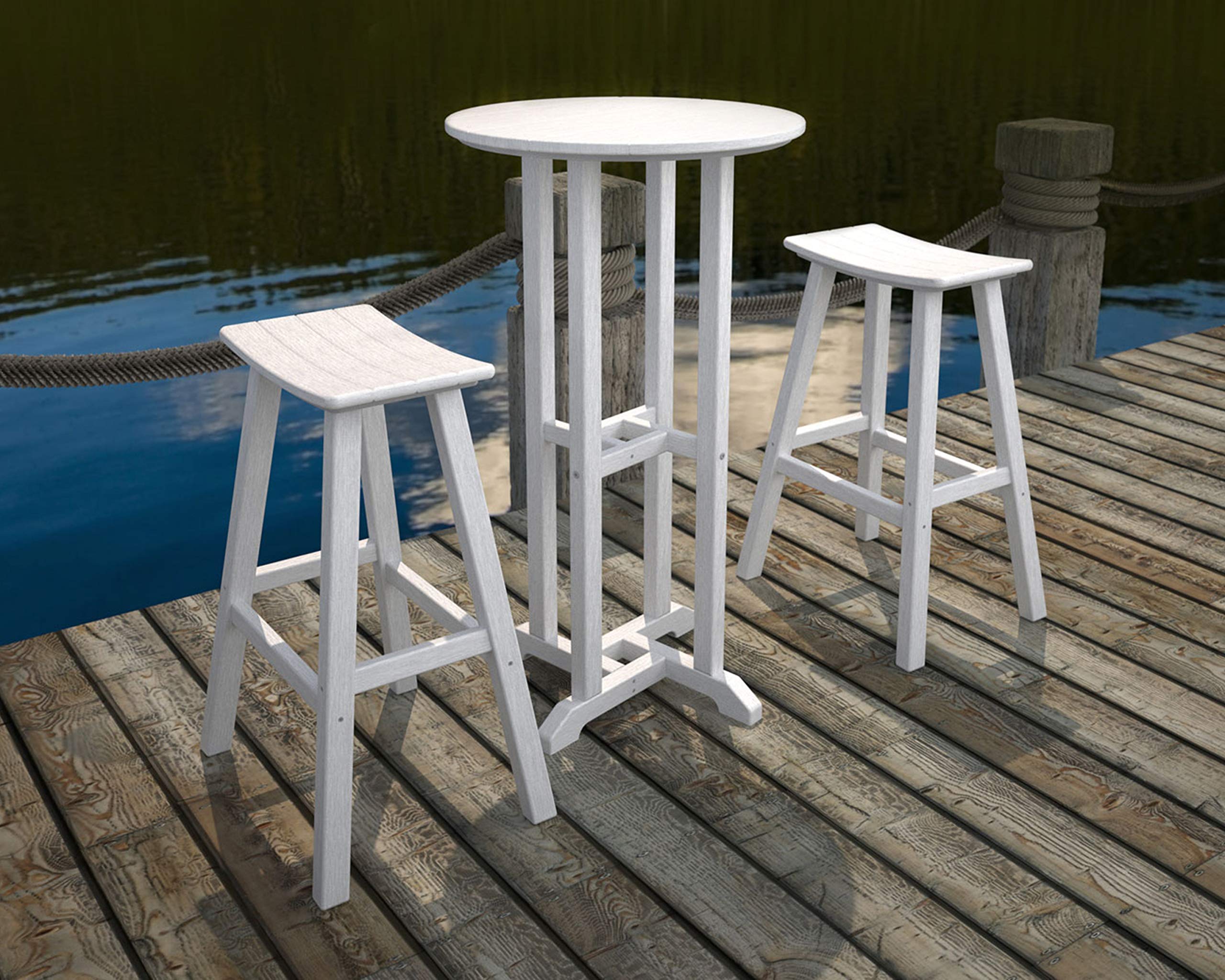 POLYWOOD® Outdoor Bar Table in Sand Color - Durable & Weather-Resistant for Patio, Deck, or Poolside Dining