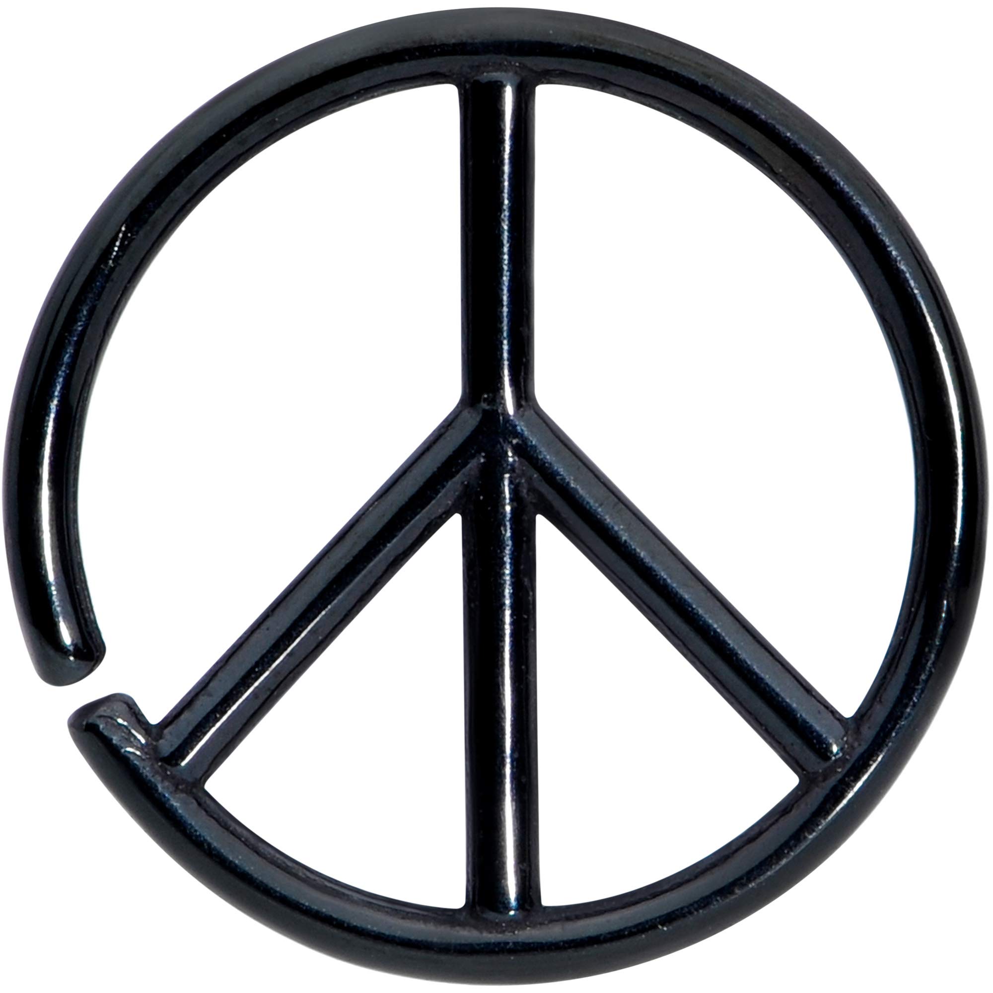 Body Candy 16G PVD Stainless Steel Peace Sign Hoop Earrings for Women - Daith, Helix, Tragus, Rook Piercing Jewelry - Perfect for Everyday Wear & Gift Giving