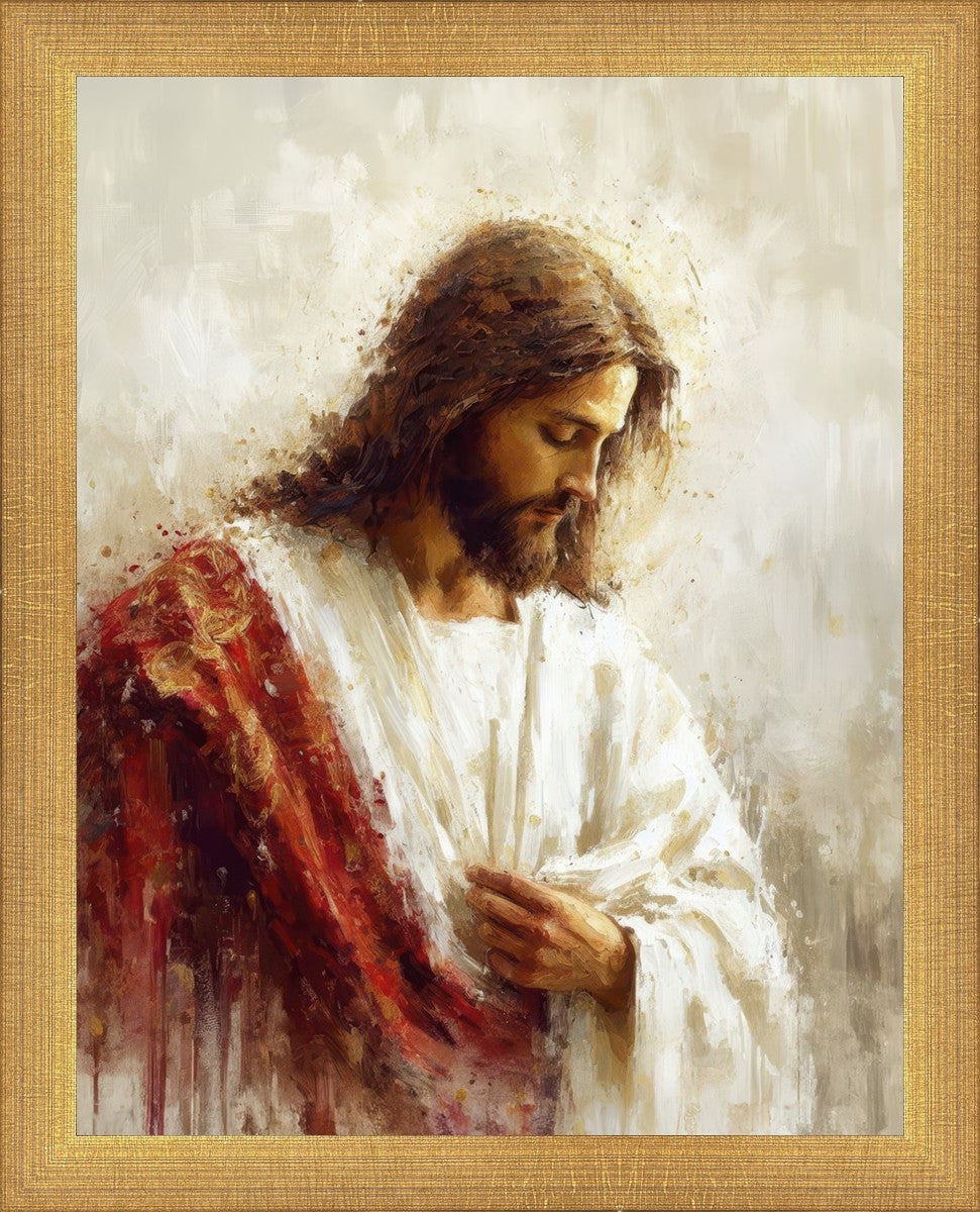 Jesus Christ in Red Robes - Religious Wall Art for Home & Church Decor - Perfect for Prayer Rooms, Sunday Schools & Christian Gifts