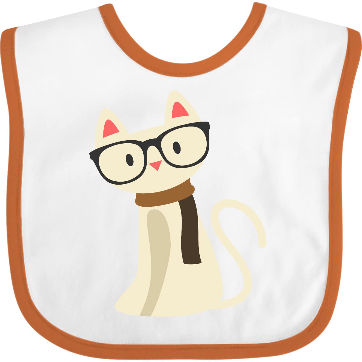 Inktastic Hipster Cat Baby Bib - Soft & Absorbent Drool Bibs for Infants - Perfect for Feeding, Teething & Messy Playtime