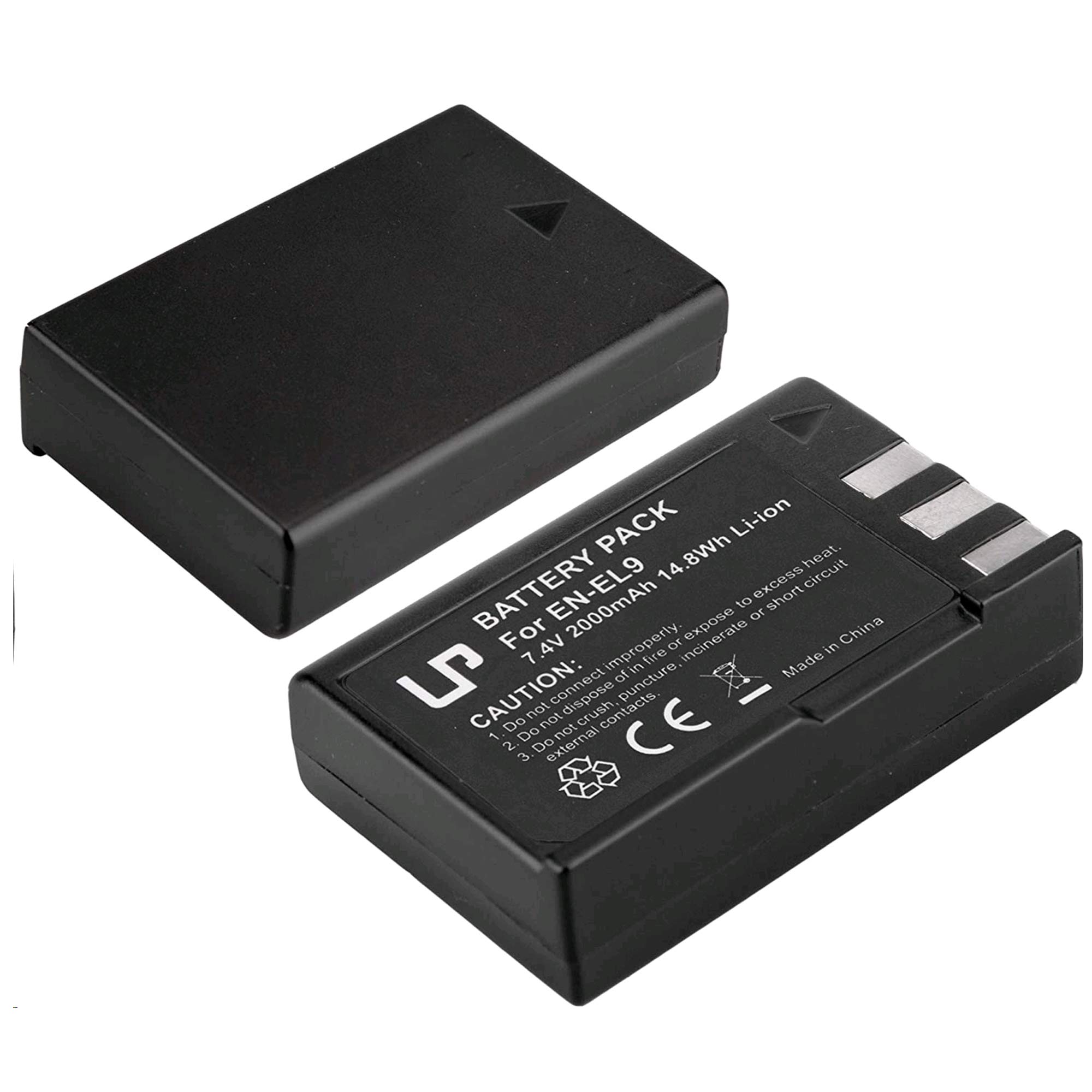 EN-EL9 EN EL9a Rechargeable Li-Ion Battery 2-Pack - Compatible with Nikon D40, D40X, D60, D3000, D5000 Digital Cameras - Perfect for Travel Photography & Professional Shooting