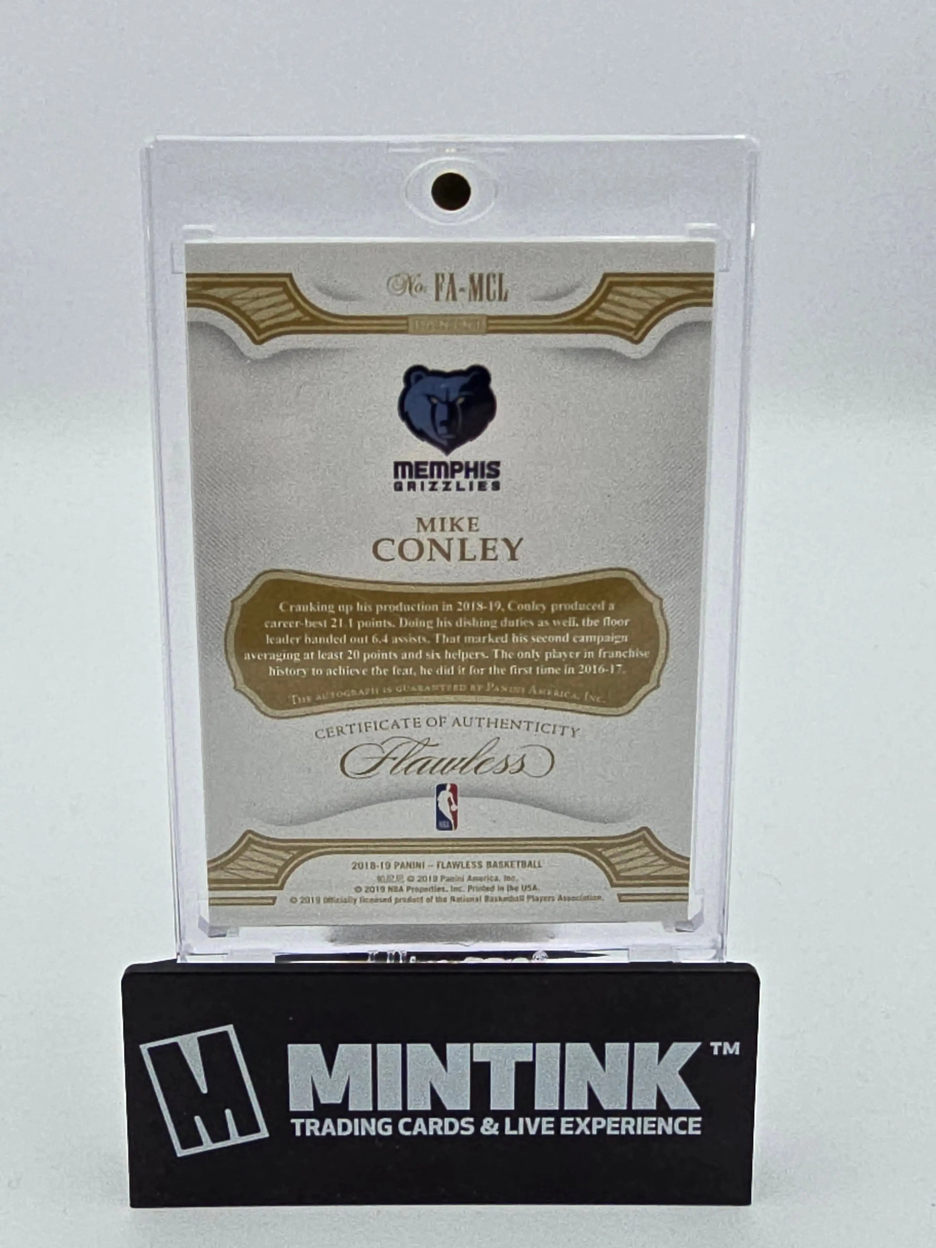 2018-19 Panini Flawless Basketball Mike Conley Autograph Ruby #/15 - Rare NBA Collectible for Basketball Fans & Card Collectors - Perfect for Display, Investment & Memorabilia Collections