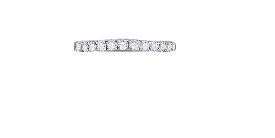 10K White Gold Diamond Women's Wedding Band Ring - 1/2 Carat Total Weight (1/2 CTTW) - Perfect for Engagement, Anniversary & Special Occasion Gifts