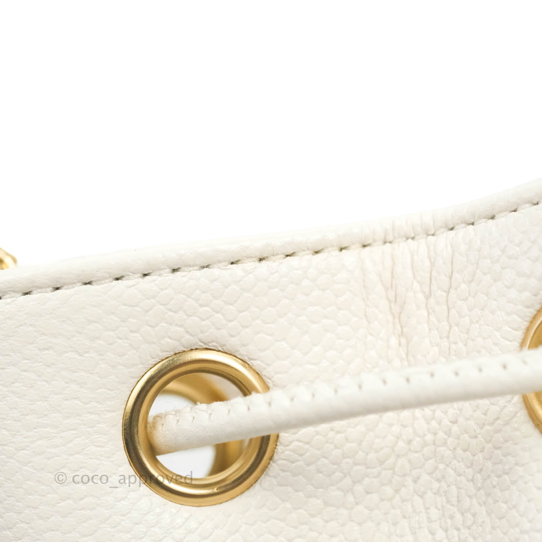 Chanel Business Affinity Drawstring Bucket Bag in White Caviar Leather with Gold Hardware - Perfect for Work, Travel & Everyday Luxury