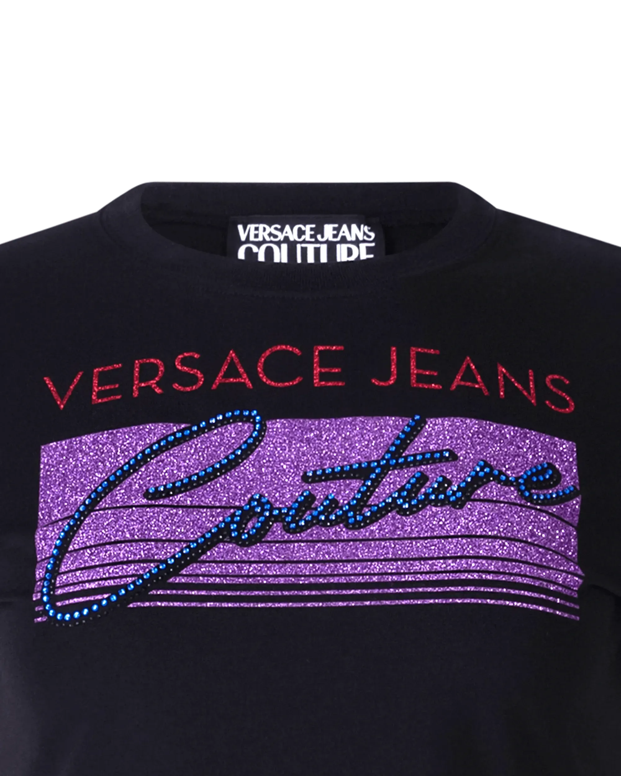 Glitter Logo Printed Cropped T-Shirt for Women - Trendy Graphic Tee for Casual Wear, Parties & Street Style Fashion