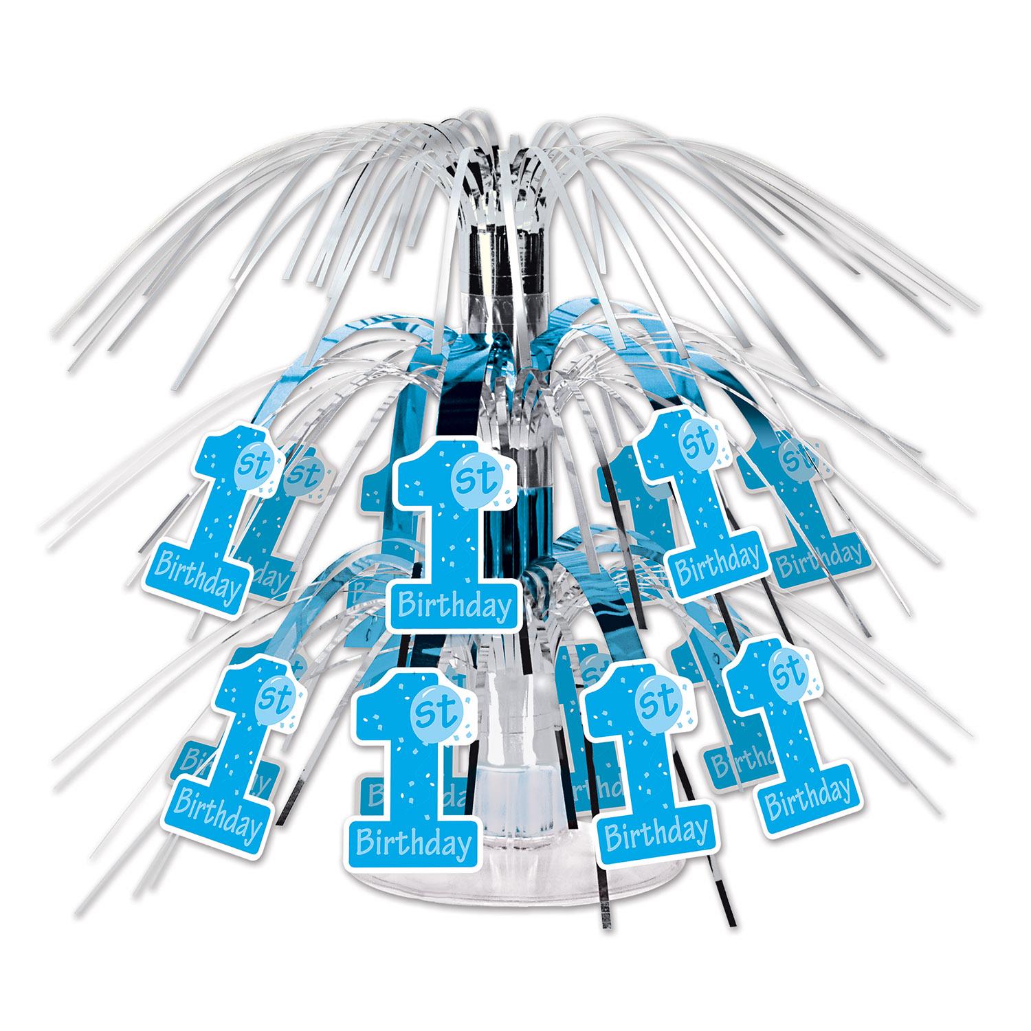 12 Pack Beistle 1st Birthday Party Mini Cascade Centerpieces - Light Blue | Baby Shower Decorations, First Birthday Party Supplies, Cake Table Decor
