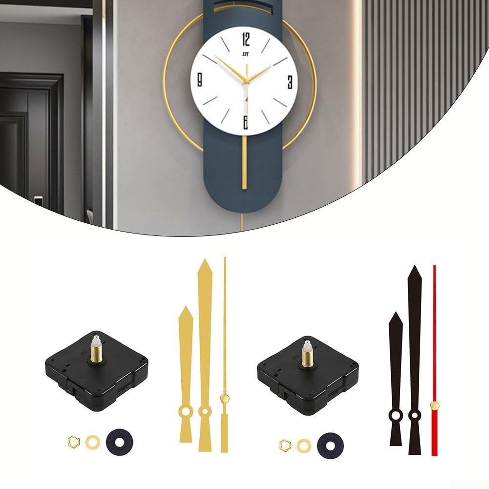 High-Quality Clock Movement Mechanism for DIY Craft Clocks, Metal Wall Clocks & Home Decor - Ultra Quiet & Precise Timekeeping (Gold) | Perfect for Wall Clocks, Mantel Clocks & DIY Craft Projects