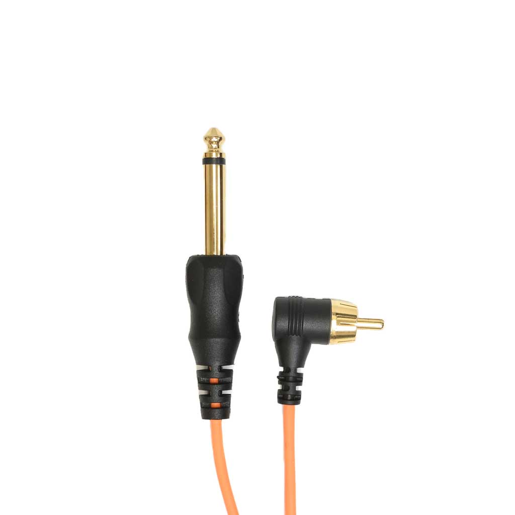 High-Quality AVA RCA Angled Cable 6 ft. (1.8m) - Orange - Premium Audio Video Connector for Home Theater, Stereo Systems & DJ Equipment - Durable & Tangle-Free Design