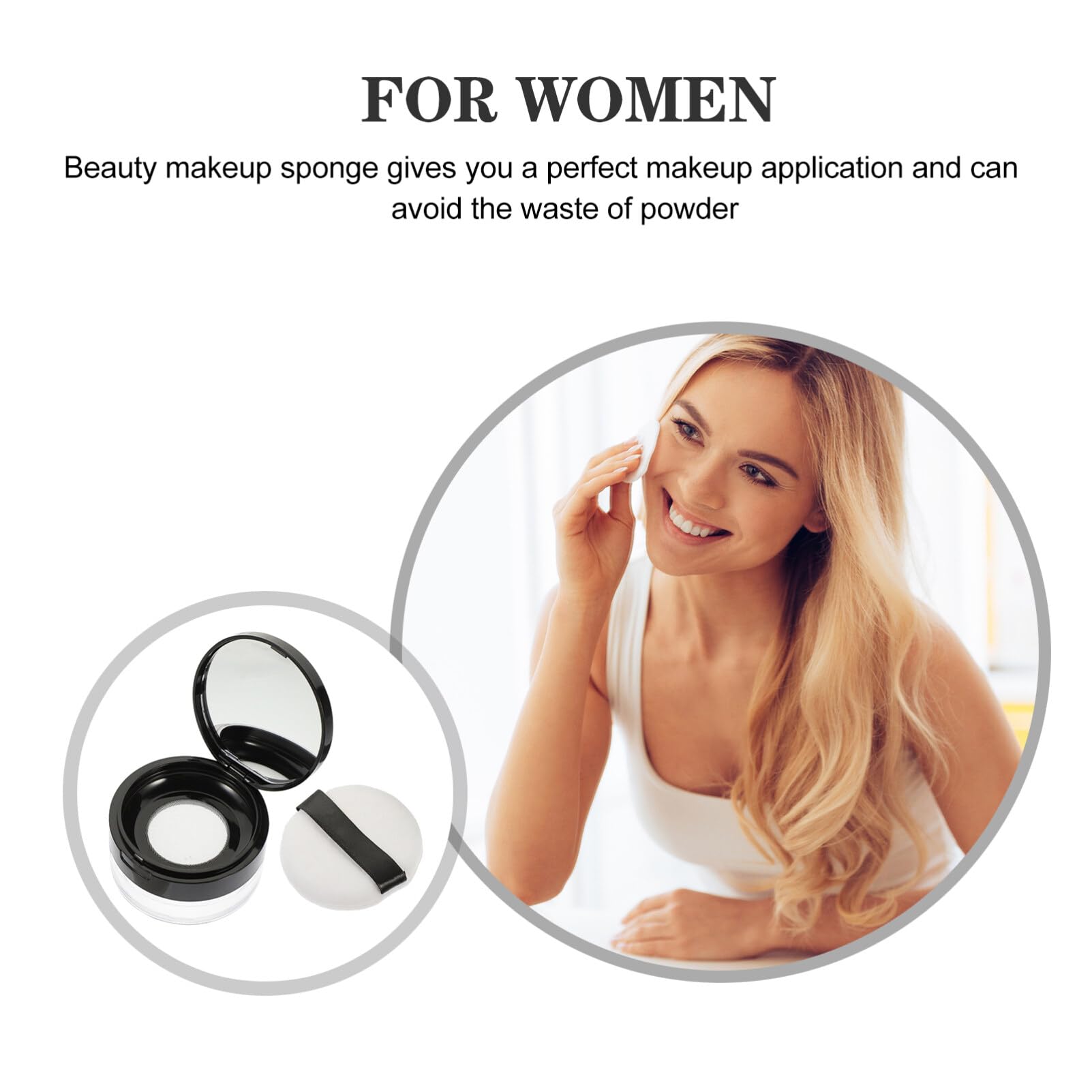 FOMIYES 2-Piece Loose Powder Containers with Puffs - Portable Makeup Powder Case for Home & Travel | Perfect for Touch-Ups On-The-Go & Compact Storage