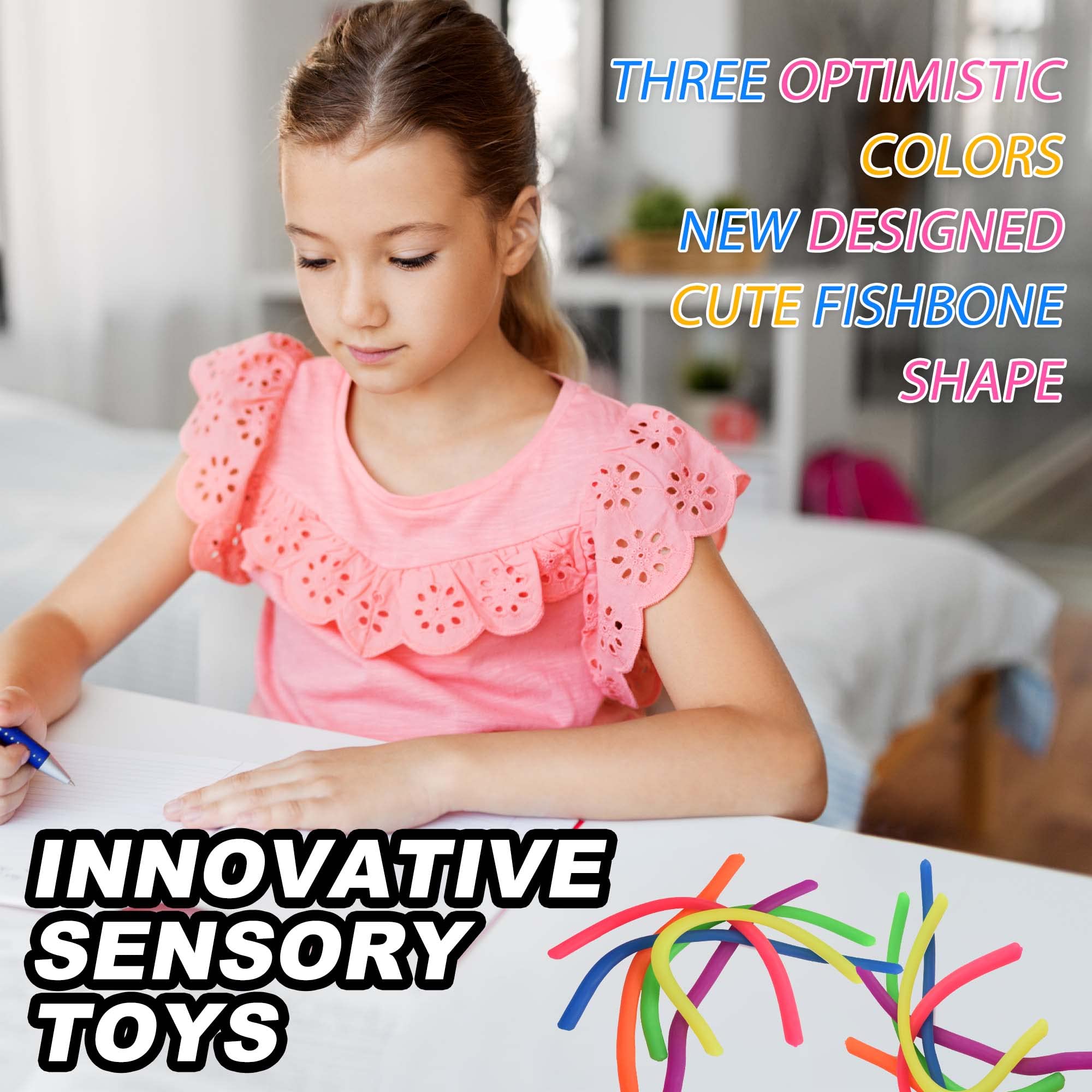 Stretchy String Noodles 30 Pack - Sensory Fidget Toys for Kids, Stress Relief & Focus Tools - Perfect for Classroom Rewards, Birthday Party Favors, Treasure Box Prizes & ADHD Anxiety Relief (Great for School, Home & Travel Use)