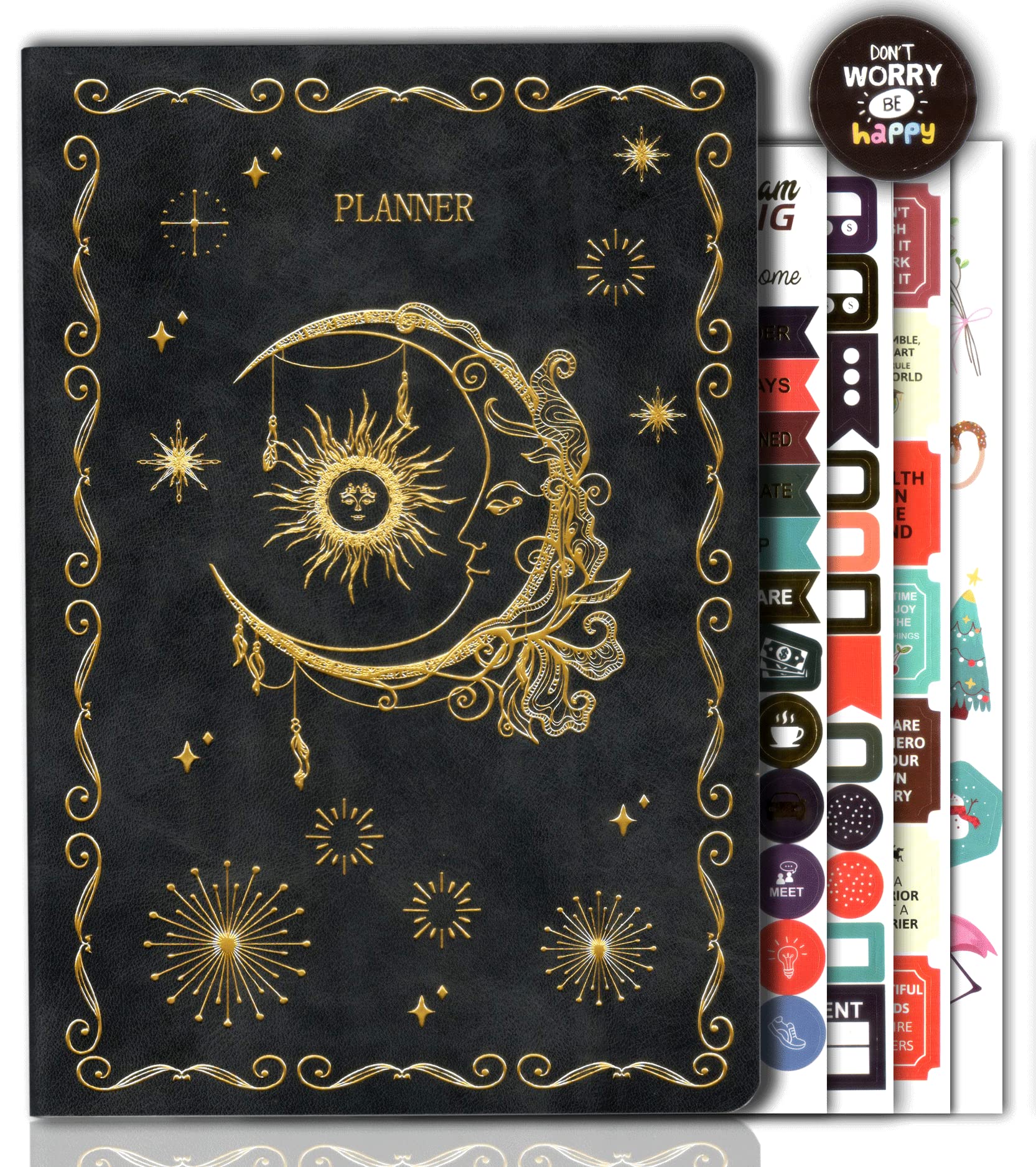 2025 Undated Daily Planner - A5 Monthly & Weekly Goal Setting Notebook for Teachers & Students - Black - Perfect for Classroom, Office & Personal Organization