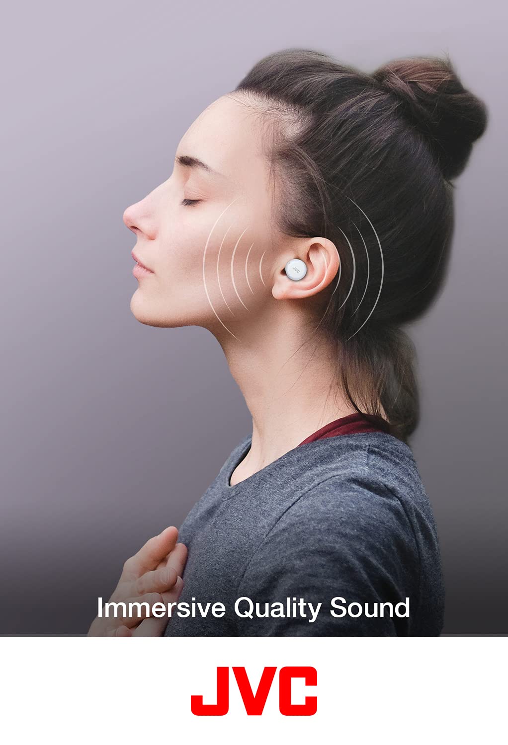 JVC HA-A5T Gumy Mini True Wireless Earbuds with Built-in Mic - White | Bluetooth Earbuds for Running, Gym, Workout & Commuting | Sweatproof & Lightweight Design