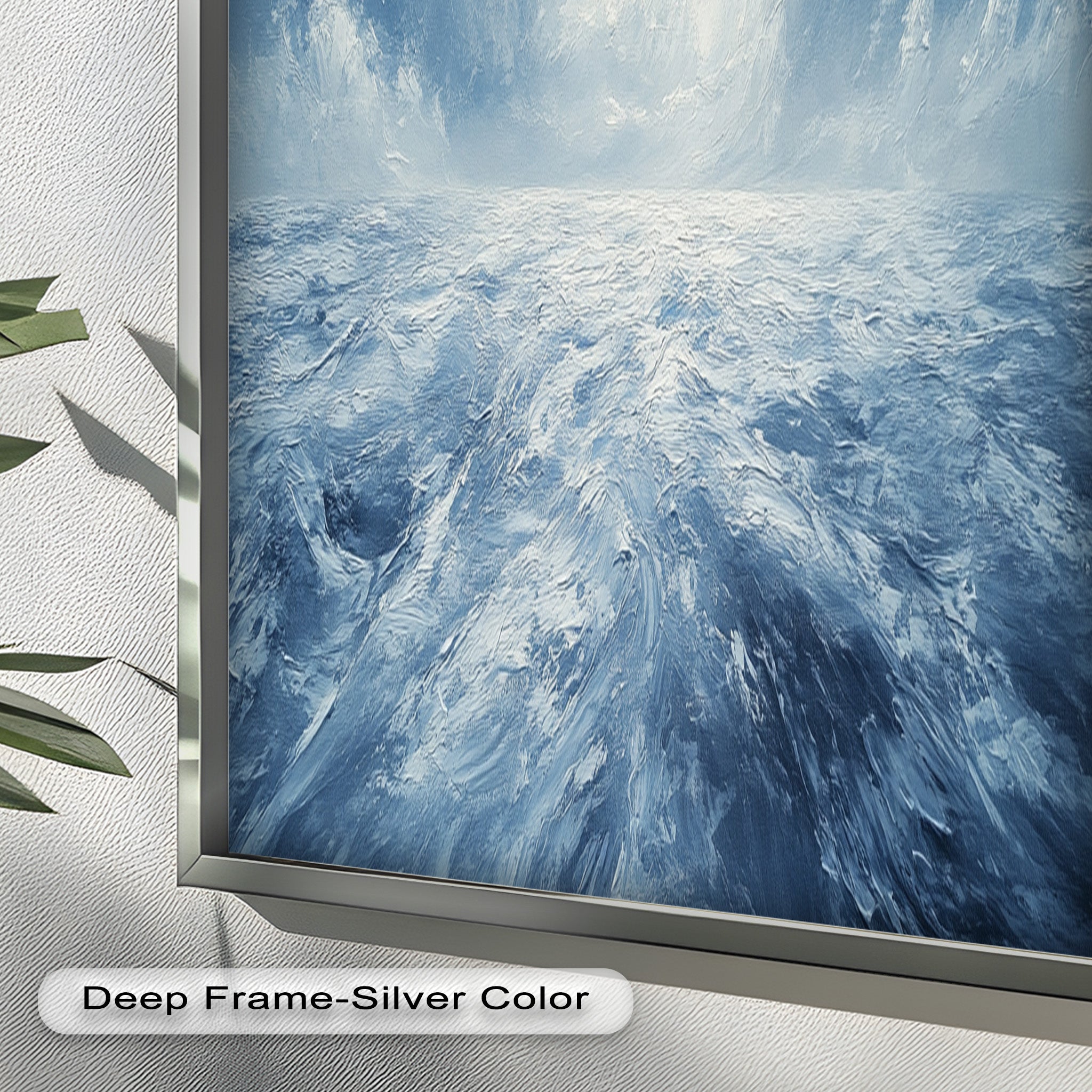 Blue Coastal Wall Art - Abstract Ocean Seascape Oil Painting for Beach House Decor | Handmade Canvas Artwork | Coastal Living Room & Bedroom Wall Decor