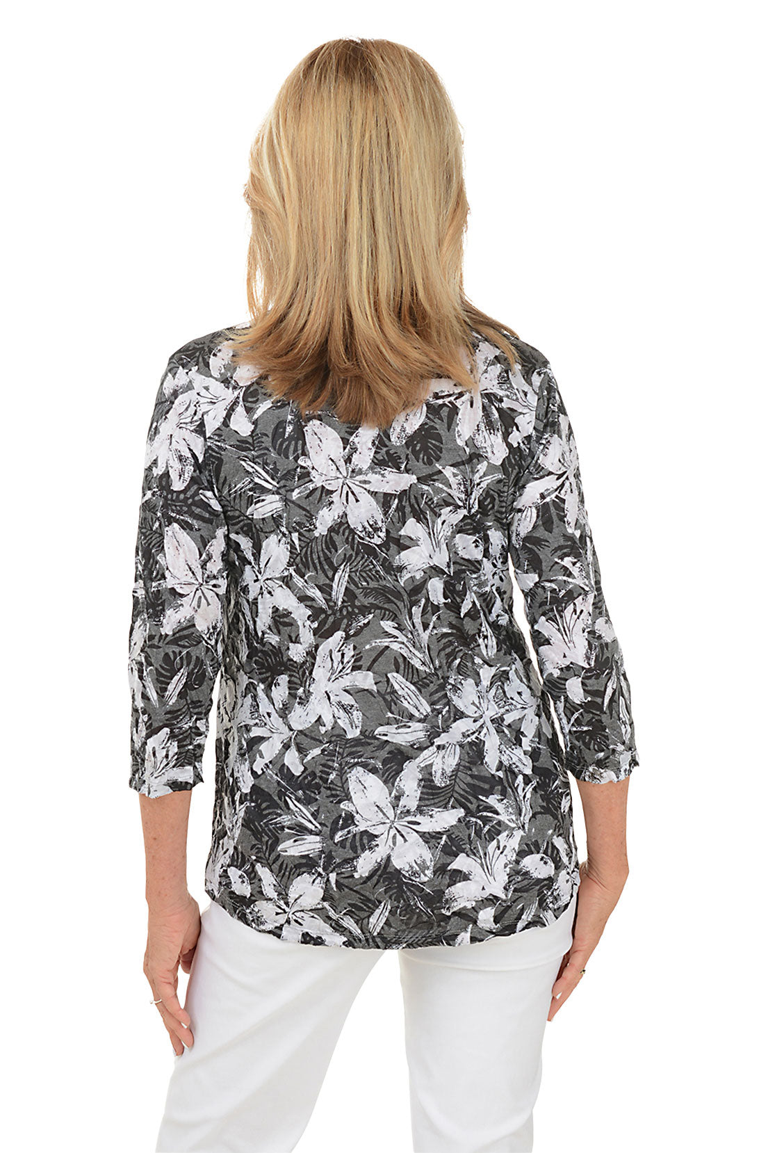 Elegant White Lilies Crinkle Pleated Front Top for Women - Perfect for Spring Outfits, Date Nights & Special Occasions