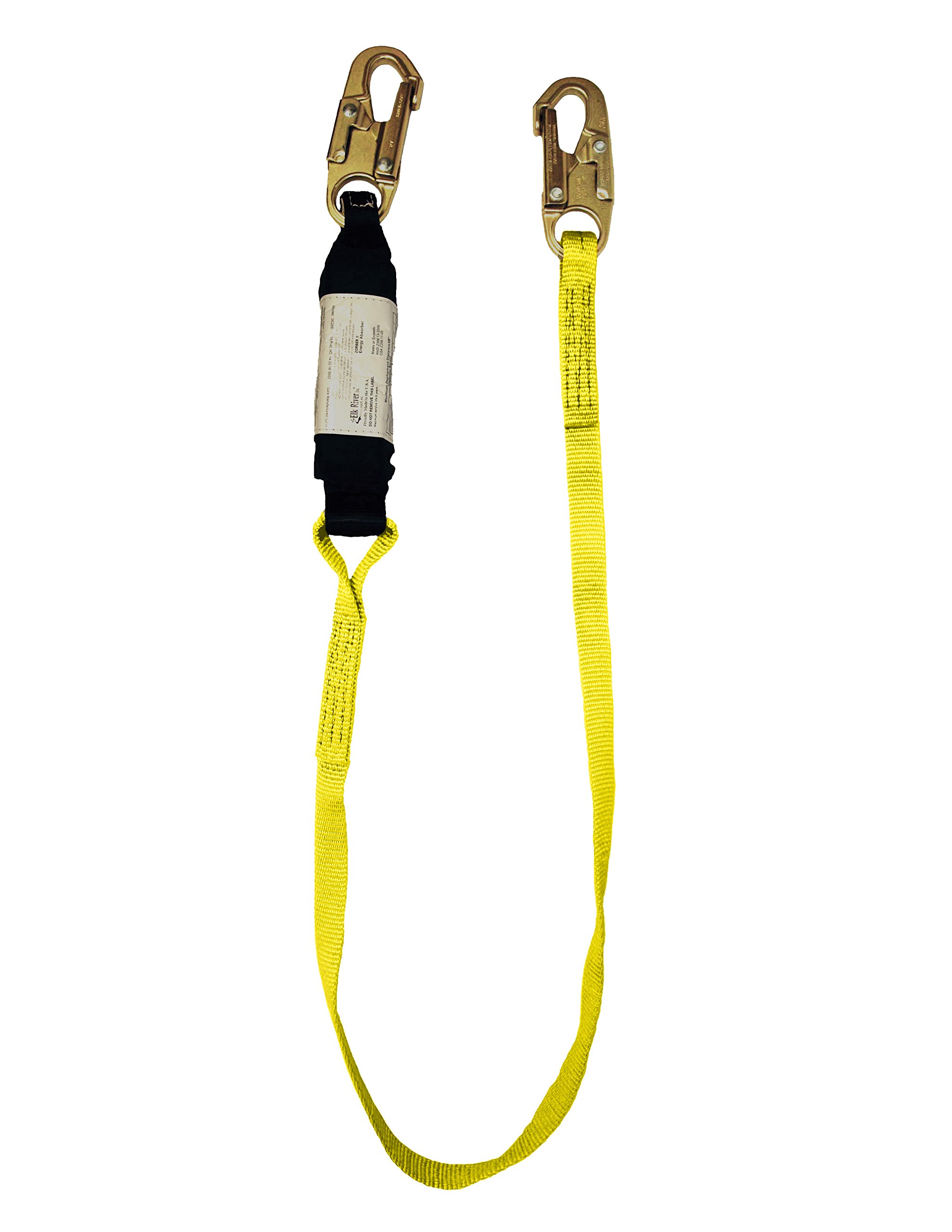 36266 CenturionZ Zorber Shock-Absorbing Nylon Safety Lanyard with Z-Snap Hooks - 3600 lbs Break Strength, 6 Feet Length, 1 Inch Width - Ideal for Construction, Roofing & Fall Protection Work