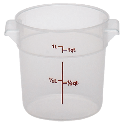 Cambro RFS1PP190 1 Quart Round Translucent Food Storage Container - Perfect for Meal Prep, Leftovers & Pantry Organization