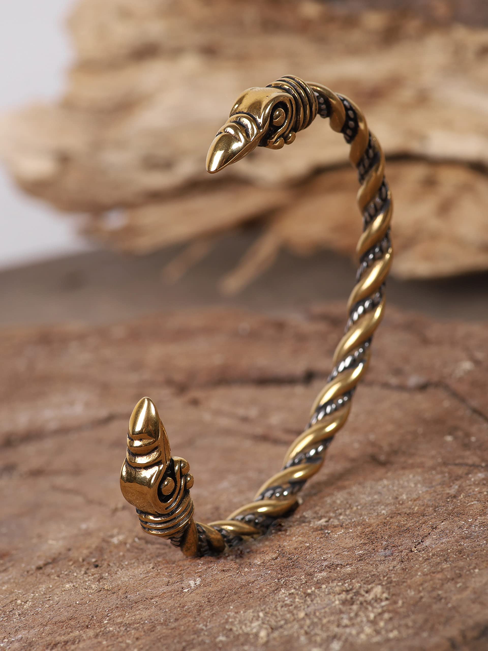 HAQUIL Stainless Steel Viking Twisted Cuff Bracelet - Norse Arm Ring for Men, Viking Jewelry Gift for Him - Perfect for Viking Cosplay, Medieval Reenactment & Norse Style Accessories