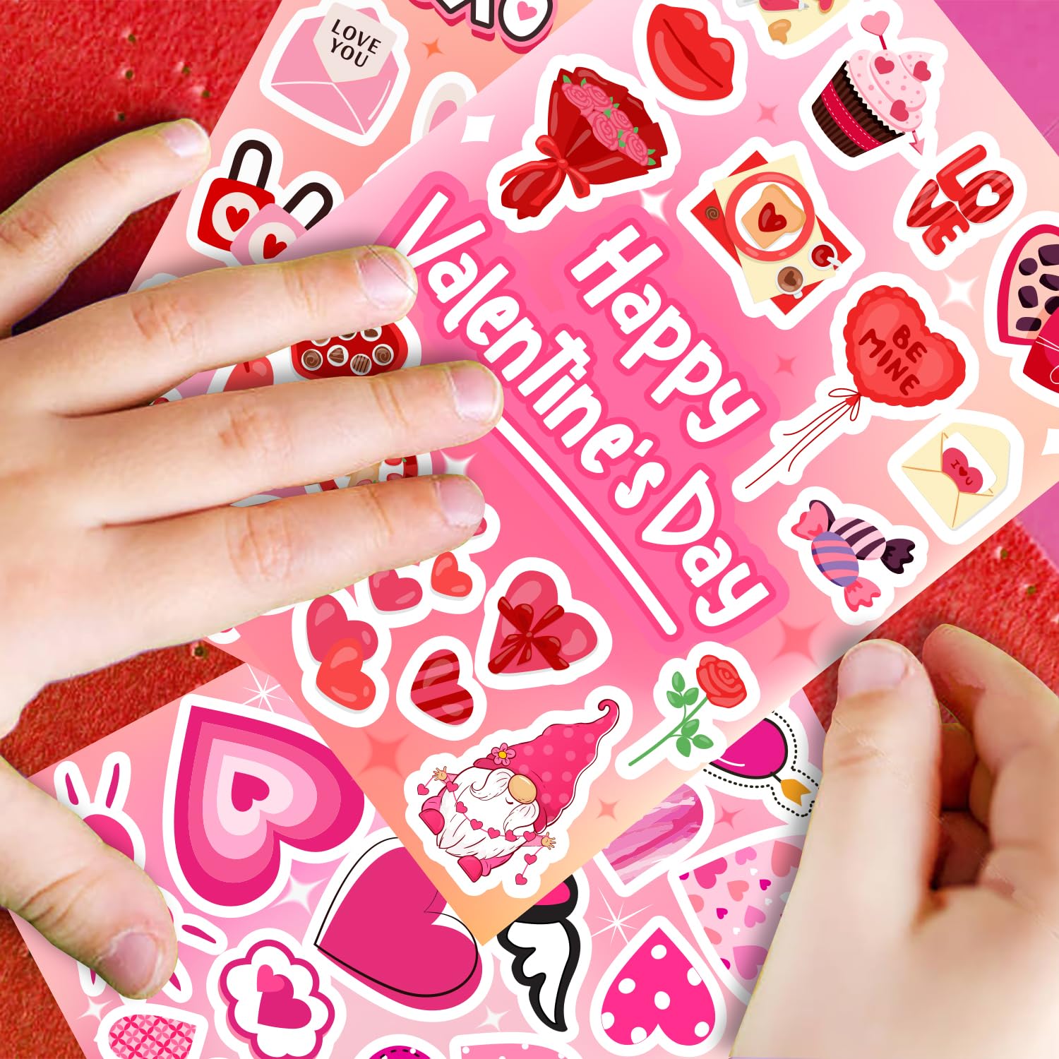 564 Pcs Valentine Heart Stickers Bulk - Cute Gradient Love Stickers for Kids, Valentine's Day Party Decorations, Gifts & Favors - Perfect for Scrapbooking, DIY Crafts, Cards & Classroom Activities