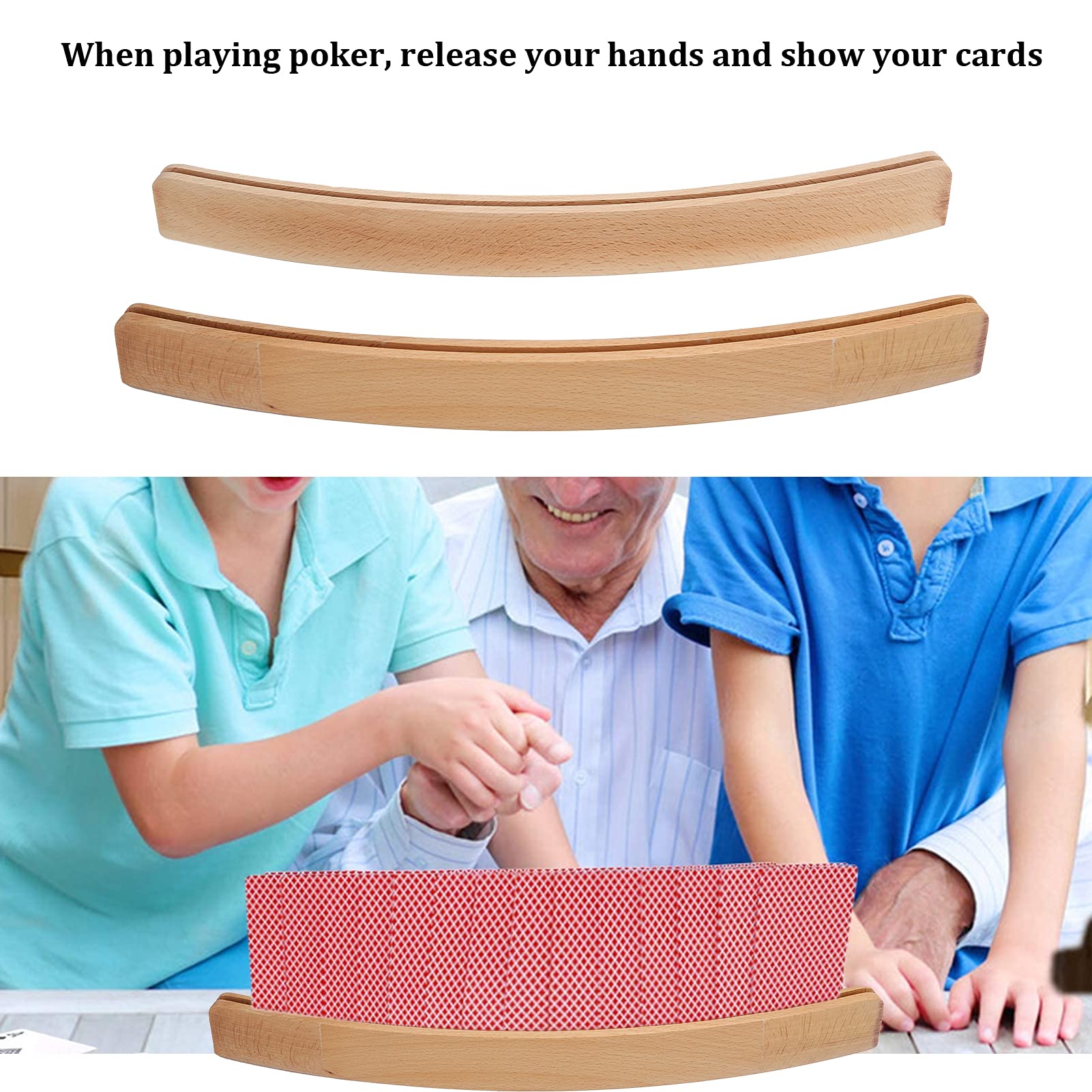Professional Poker Card Holder Tray - 2 Pack Curved Hands Card Rack for Adults & Seniors - Perfect for Bridge, Blackjack, and Casino Game Nights