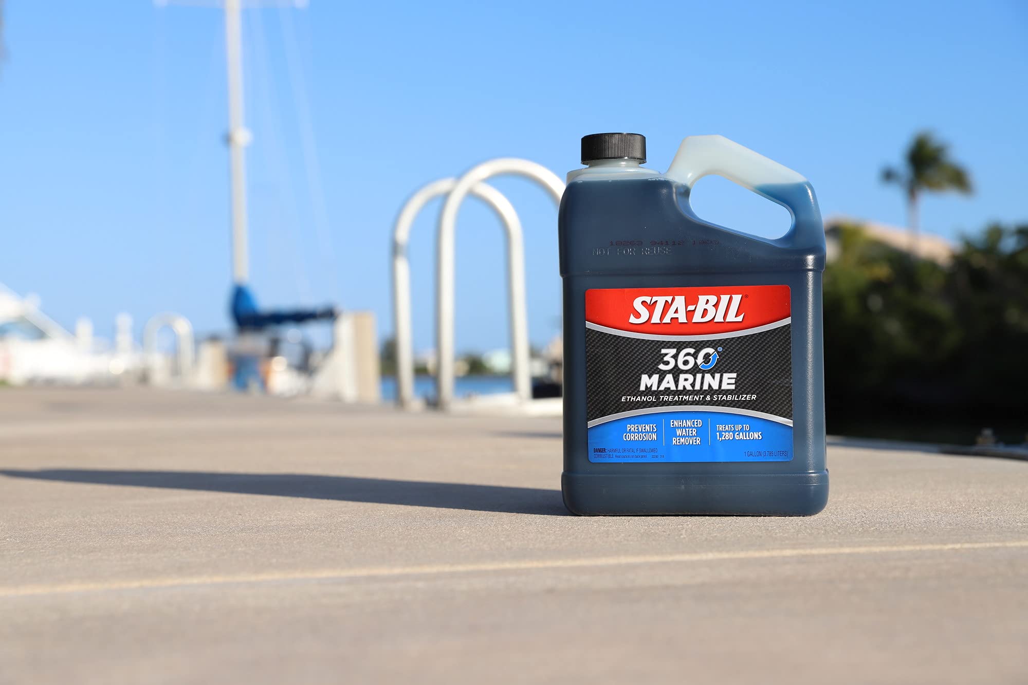 STA-BIL 360 Marine Ethanol Treatment & Fuel Stabilizer - Full Fuel System Cleaner - Fuel Injector Cleaner - Removes Water - Treats 1280 Gallons - 128 Fl. Oz. (22250) - Gold 1 Gallon - Ideal for Boats, Marine Engines & Watercraft Fuel Maintenance