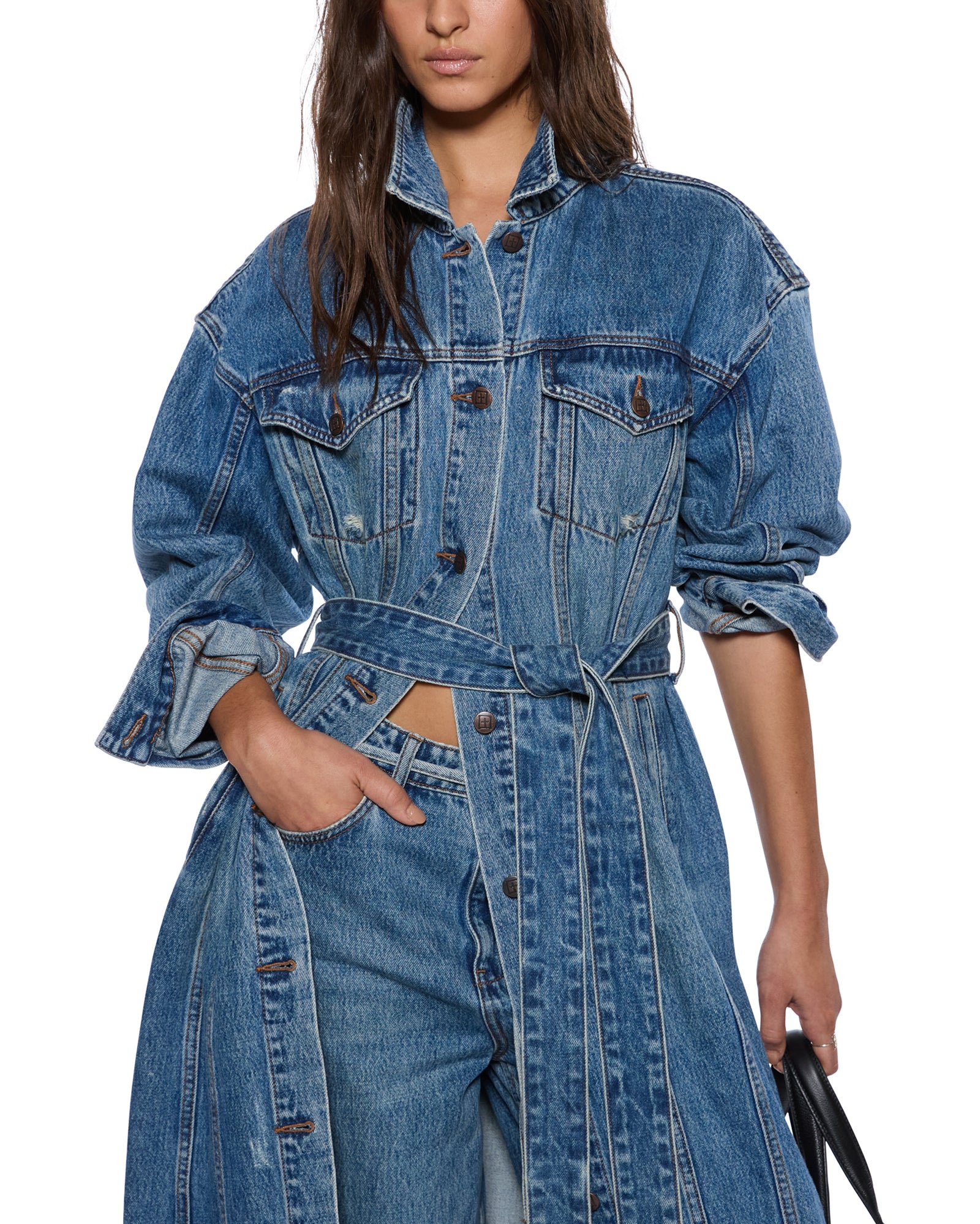 Relik Men's Vintage Trucker Coat - Classic Denim Jacket for Casual Wear & Outdoor Adventures
