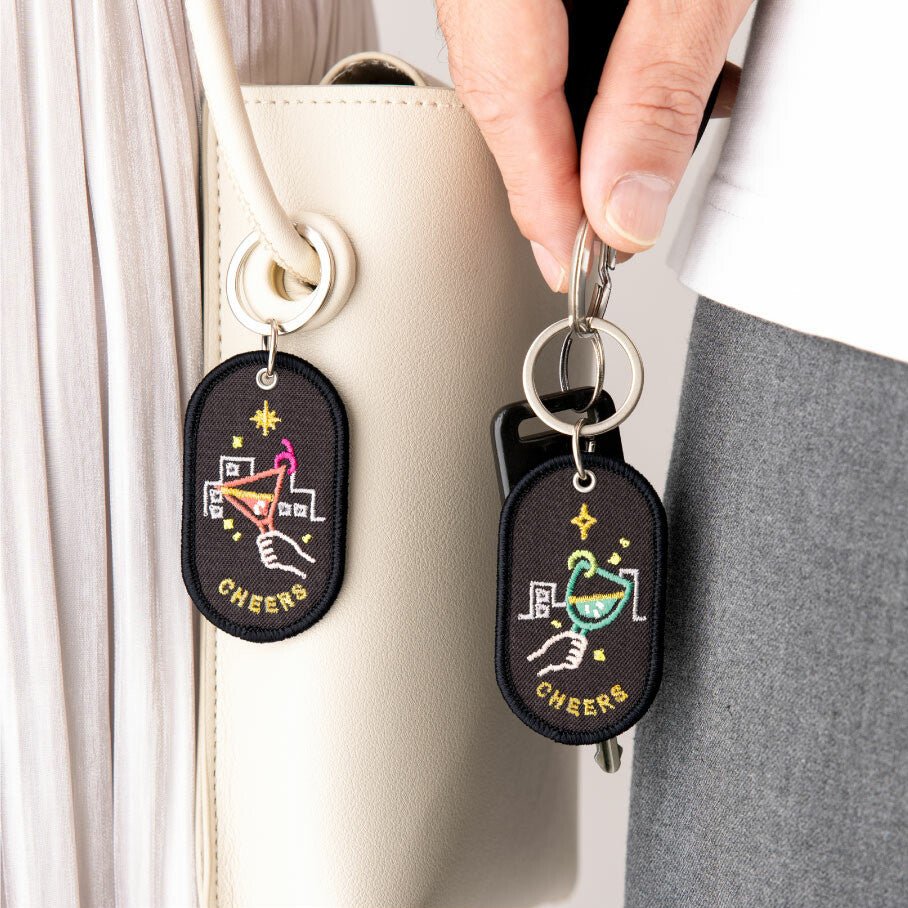2/8b Pair Key Ring - Durable Stainless Steel Keychain with Iroha Design - Perfect for Home, Office, and Travel Organization