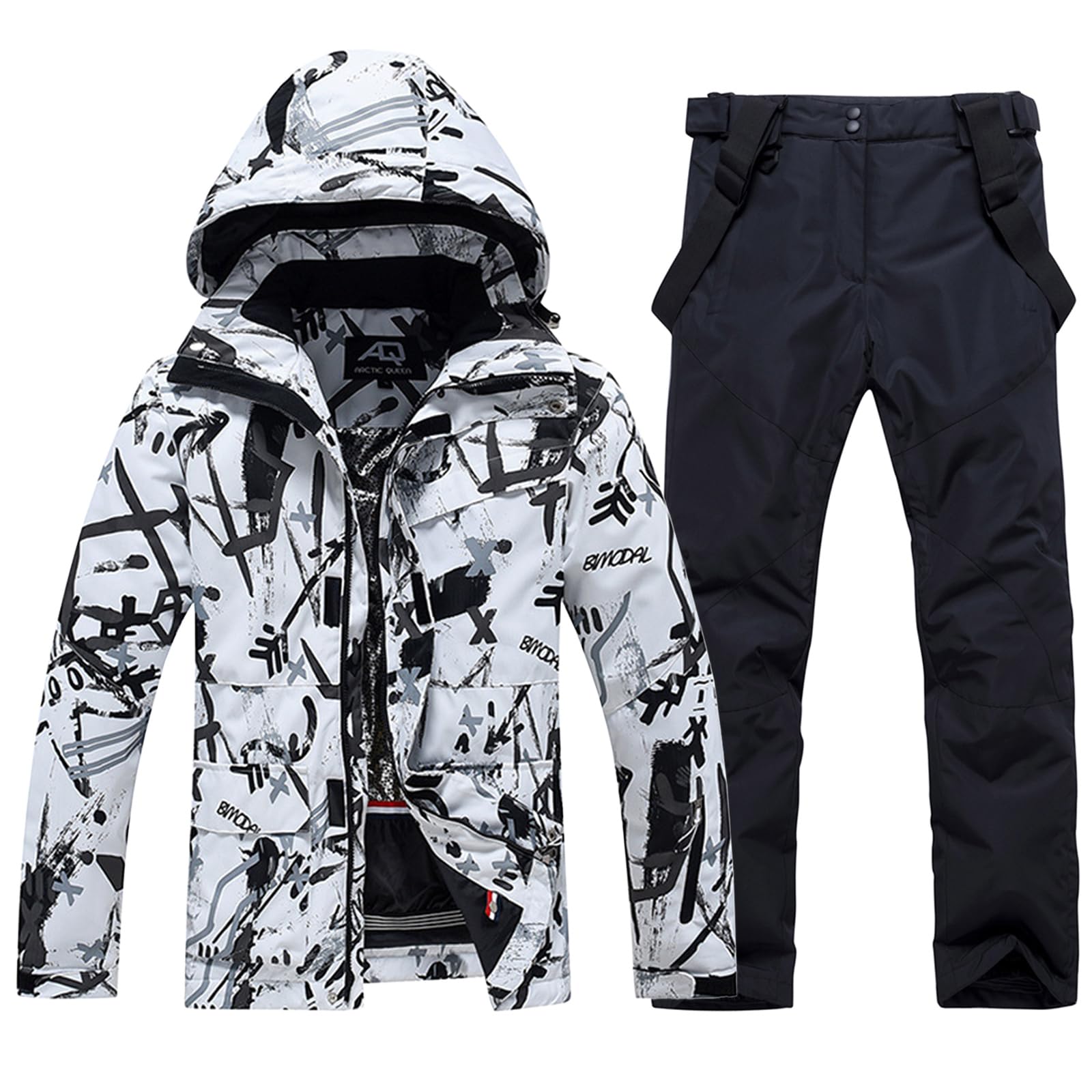 GS SNOWING Men's Insulated Waterproof Snowboard Jacket & Pants Set - Winter Snowsuit for Skiing, Snowboarding & Cold Weather Outdoor Activities